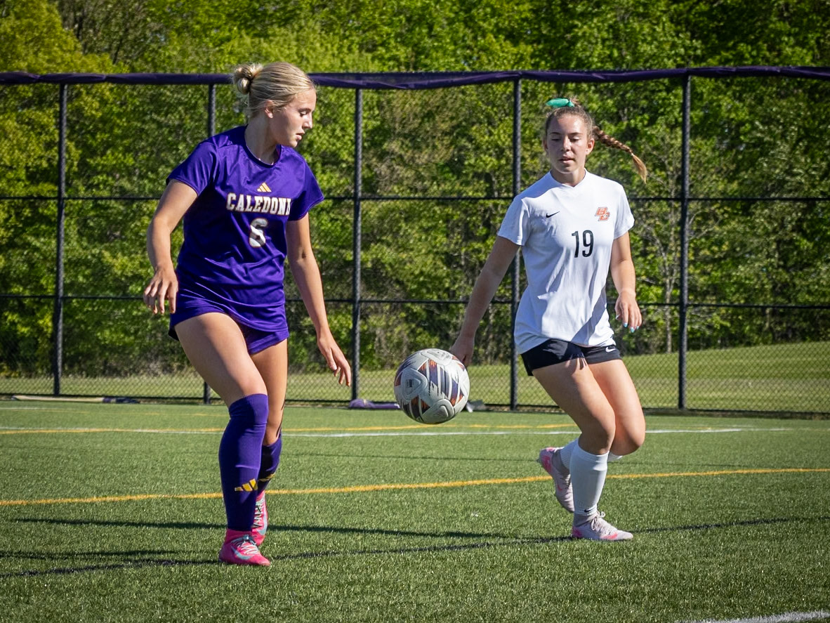 Remy Meyer thinks about her next play against Byron Center. (Photo by Kaydence Kammer)