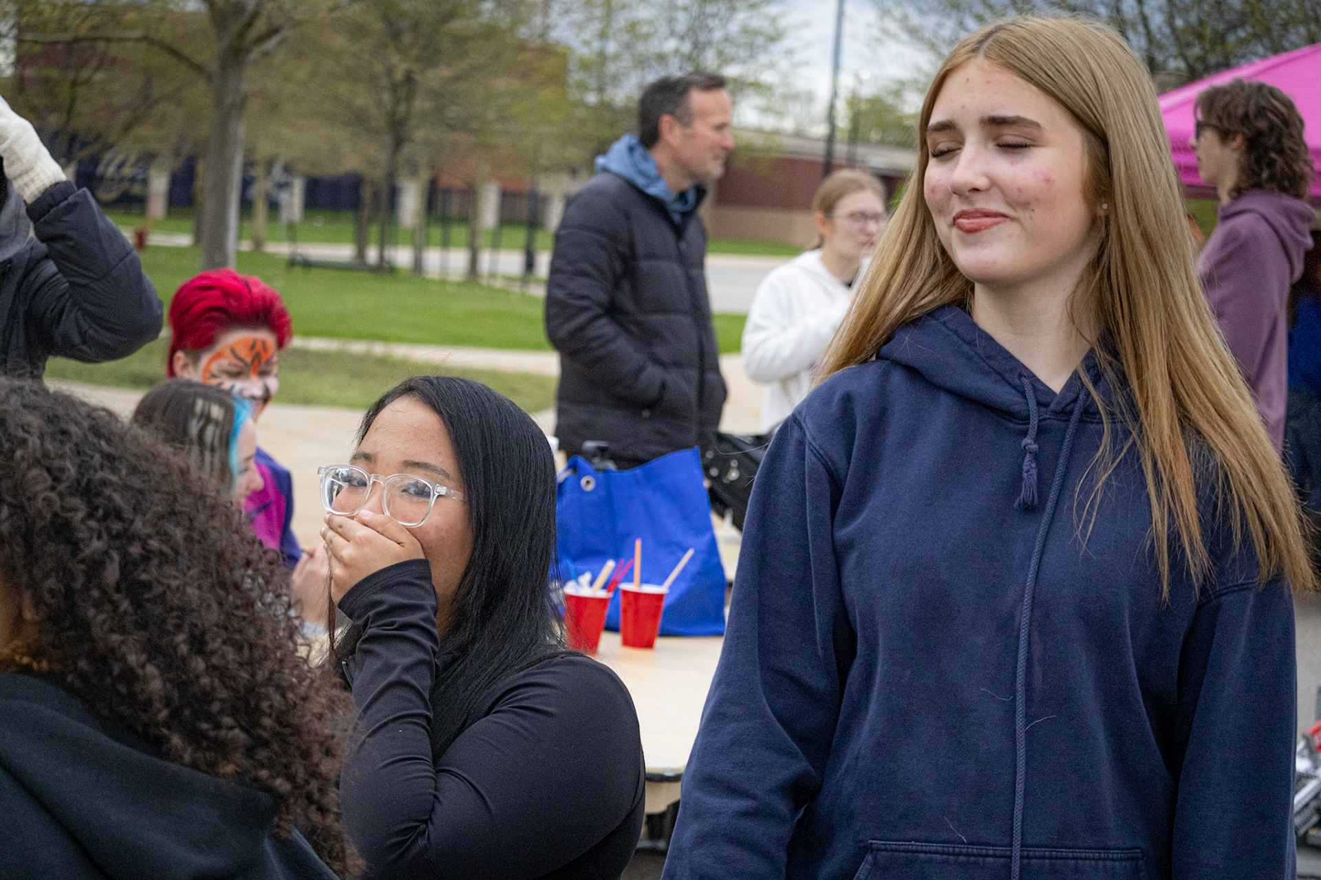 The face painting table at the Spring Carnival (Photo by Judah Dorband)