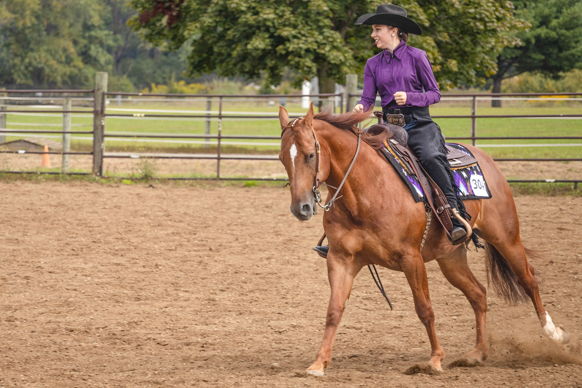 COWGIRL  Sophie Edmondson, riding through the arena on her horse William. (Photo by Ava LaBine)