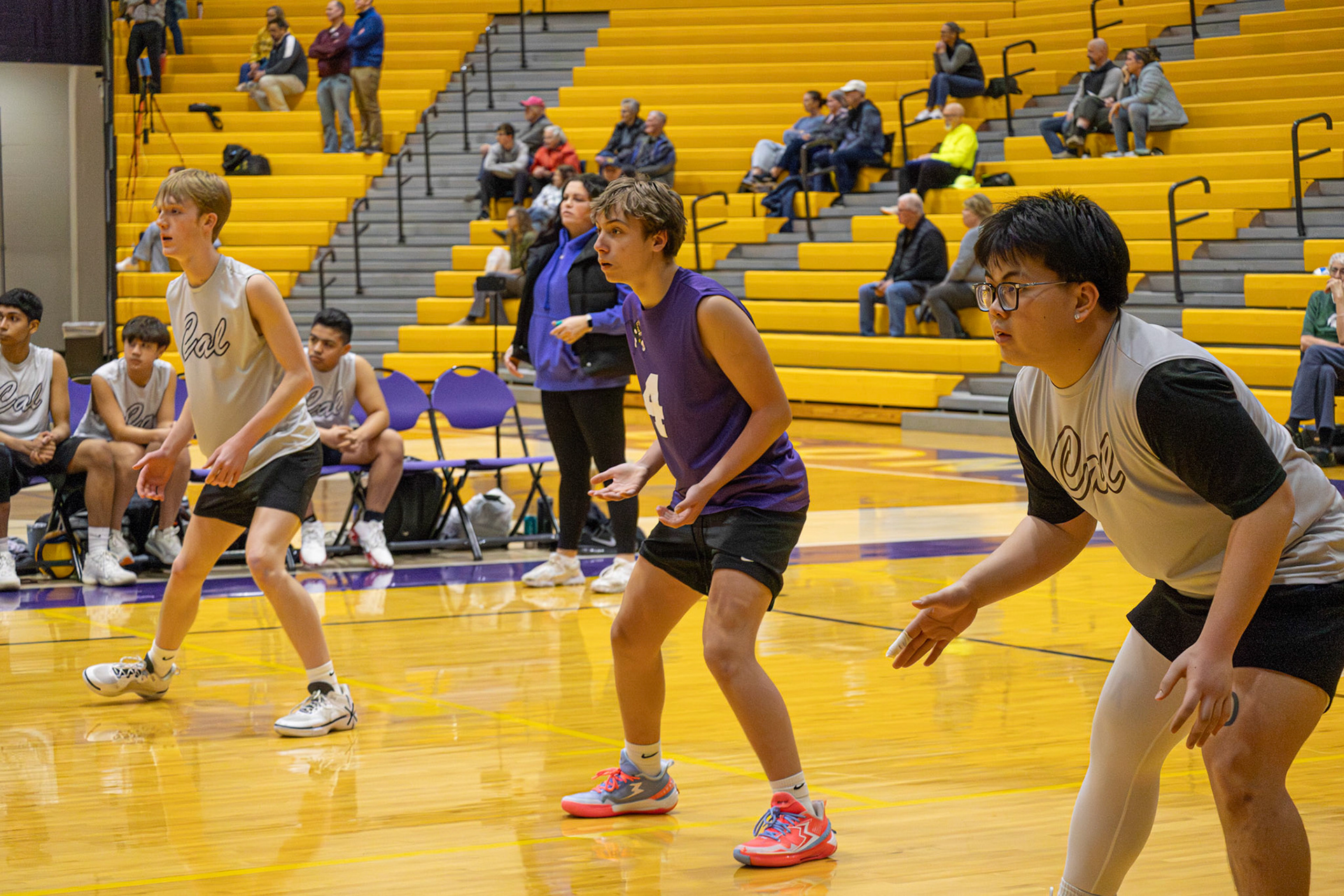 Christian Moorlag, David Donkin, and Kyle Nguyen prepare for a tough defensive stand. (Photo by Adi Malvankar)