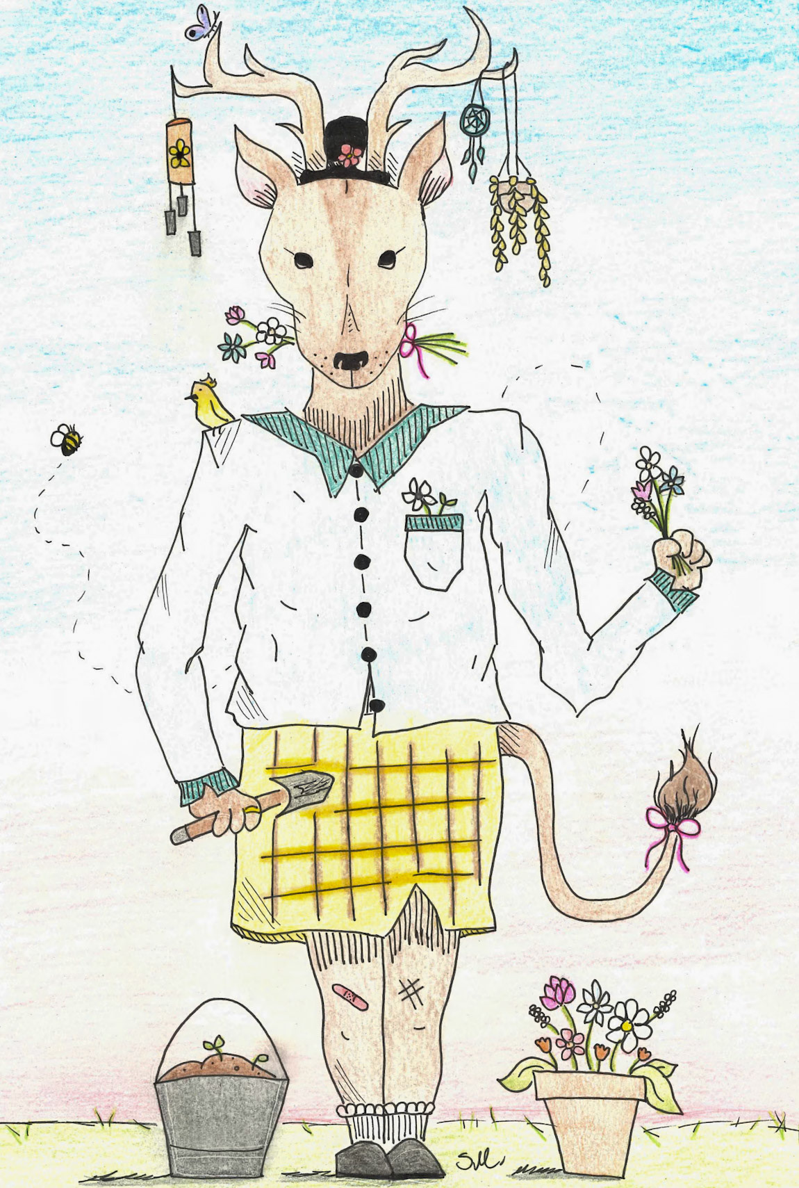 Ink and Colored Pencil (Sophia Meyers)