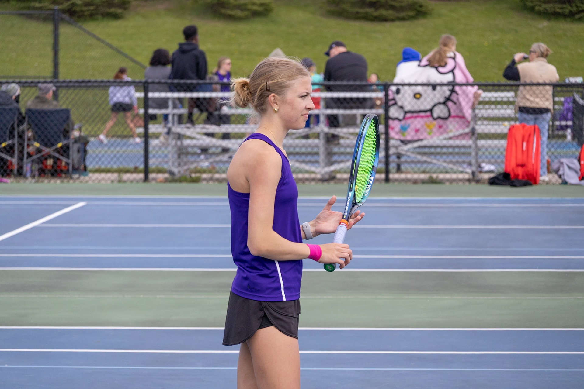 Gretchen VanderEide, poised, focused, and ready to return anything the game serves up.(Photo by Mya VanderZwaag)