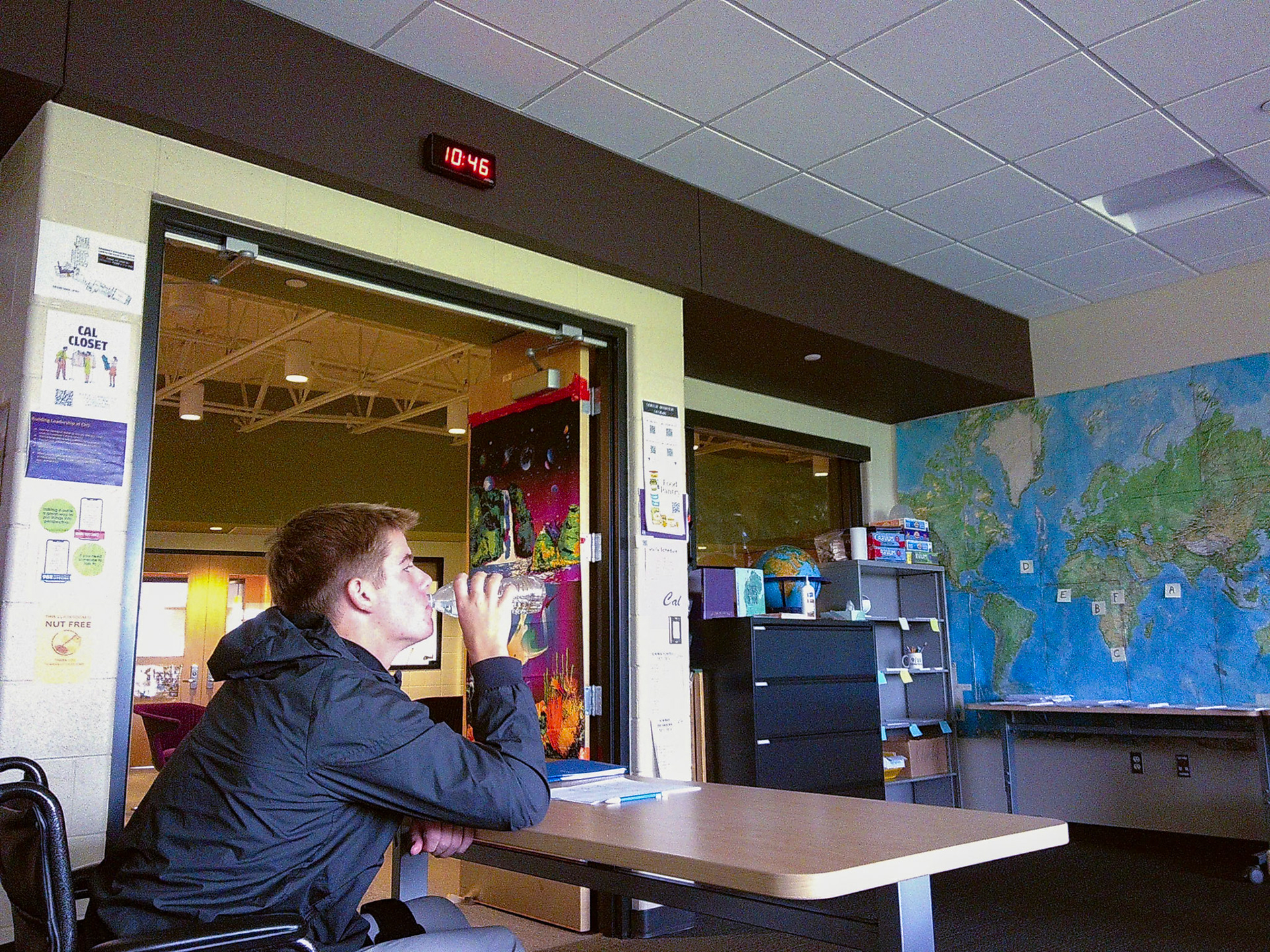 Chase Whisler watches a YouTube video about the brain during class. (Photo by Ella-Grace Wickens)