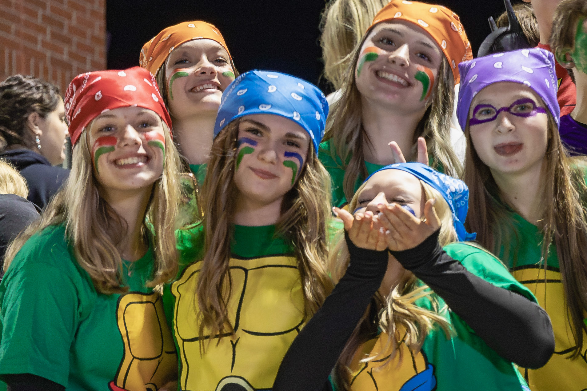 HEROES IN A HALF SHELL These girls channel their inner Ninja Turtles for Superhero Out.