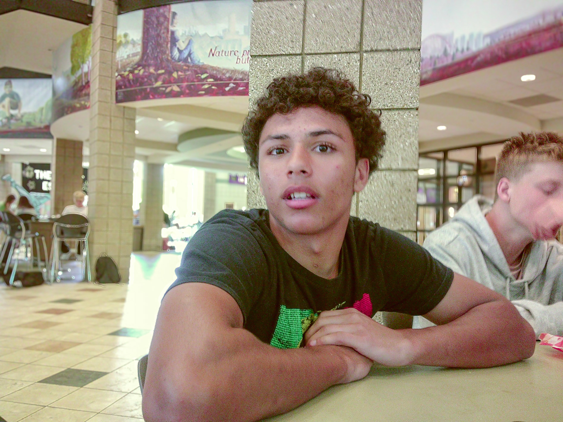 HUMBLED Robert Restau is surprised to learn that a friend out-bench pressed him in Speed and Strength class, already thinking of an excuse. (Photo by Egan Otto)