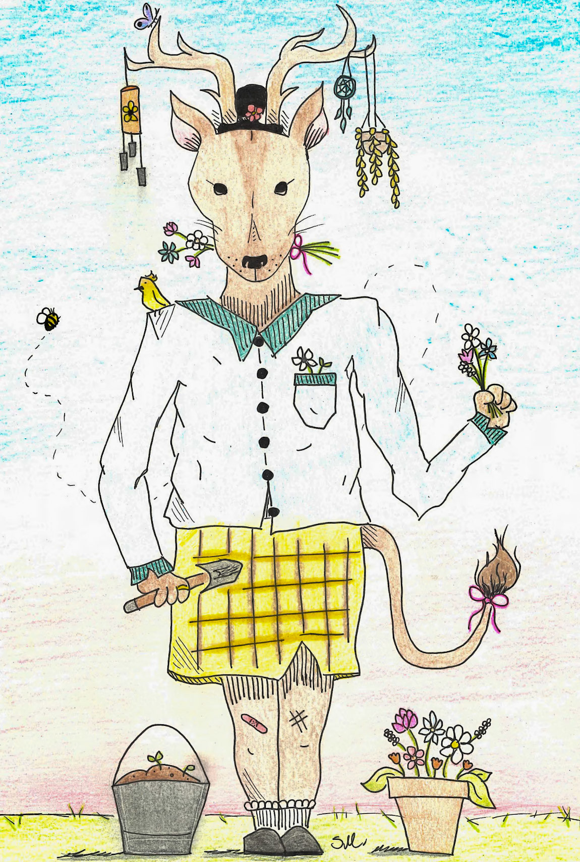 Ink and Colored Pencil (Sophia Meyers)