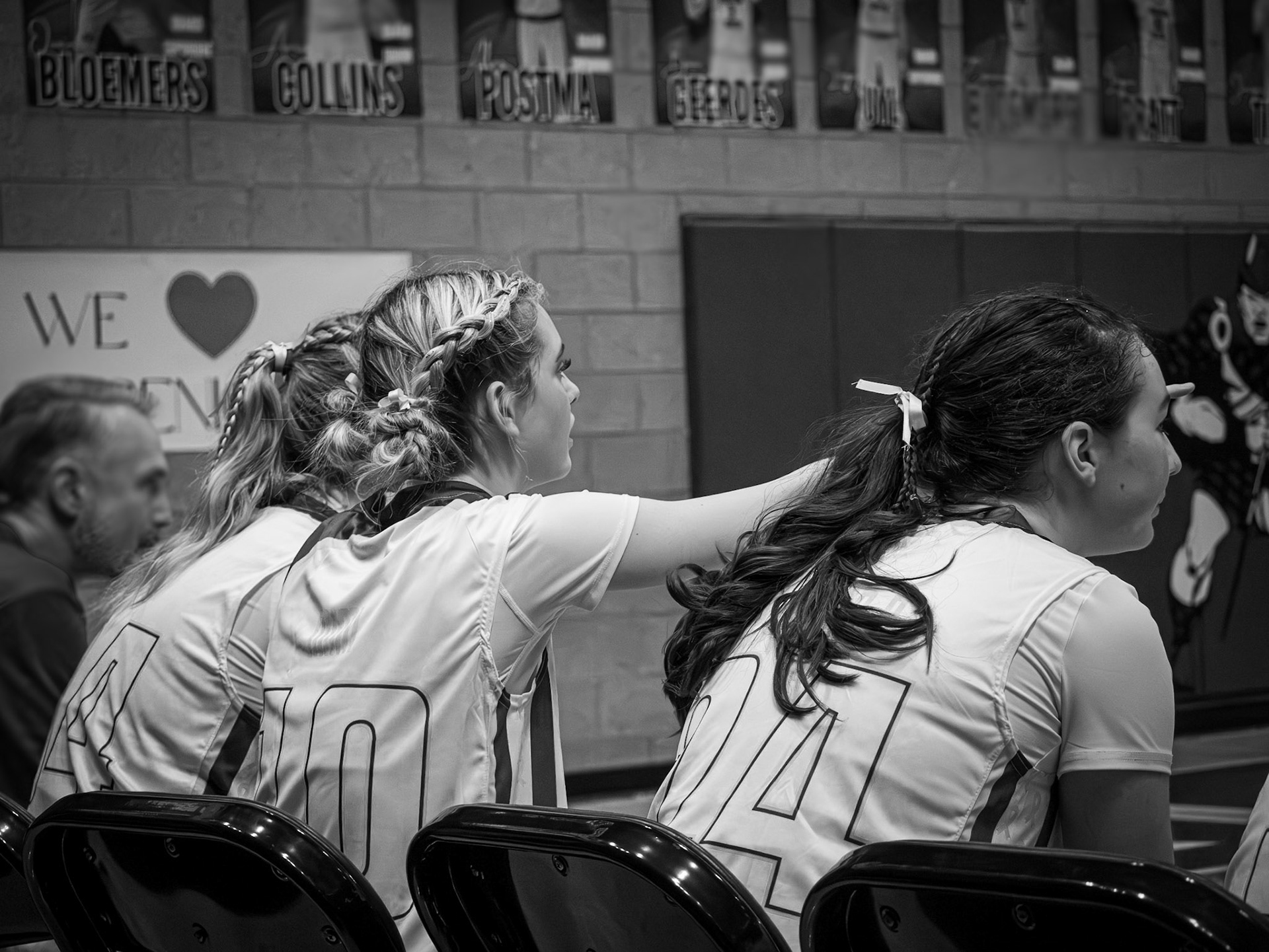 Ella Palmitier and Maya Terryn watch every play unfold. (Photo by Aibree Akers)