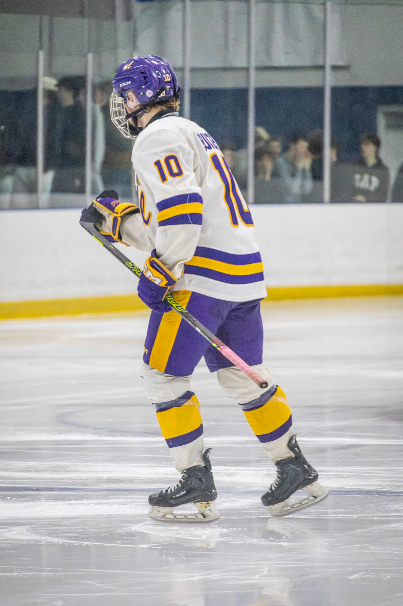Rylan Bultema takes the ice during playoffs. (Photo by Aaron Pyper)