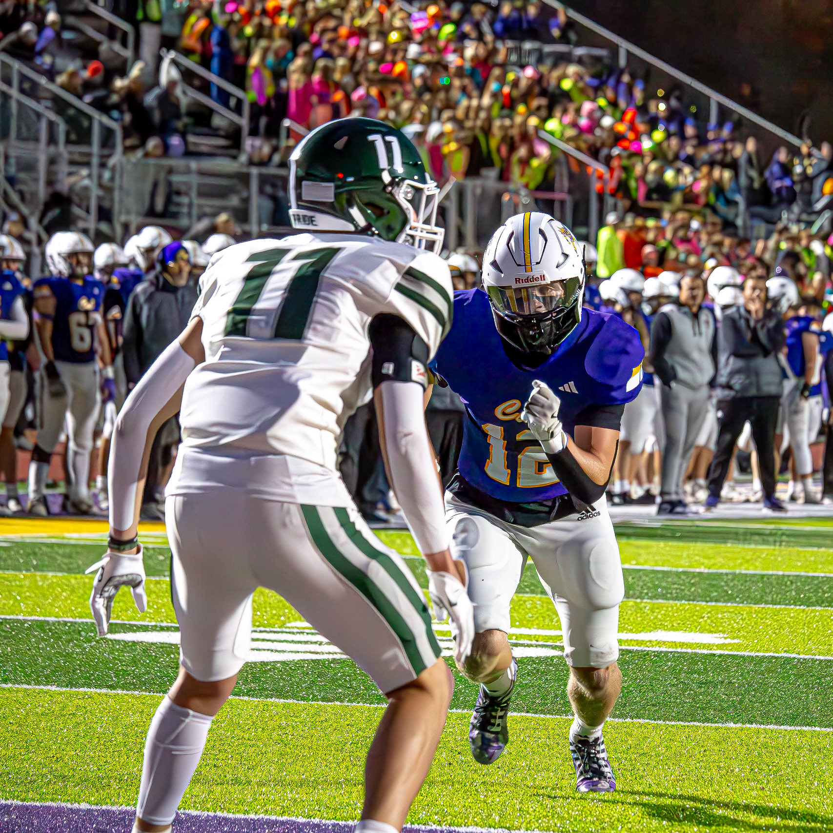 Caledonia wide receiver Lincoln Senti prepares to make a difference on the field. (Photo by Egan Otto)
