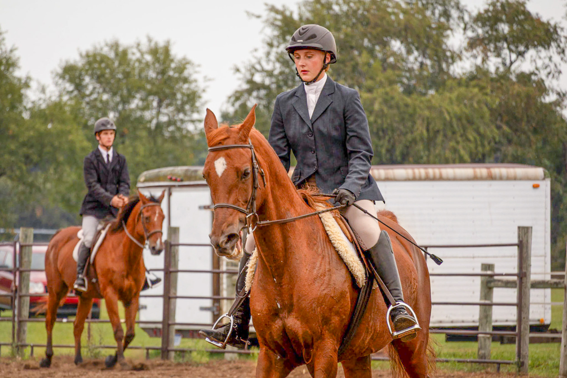 SADDLE UP  Layla Bouwens shows her love for riding in every stride. She and her horse Lilly-Rose make a great team in the hunt seat ring. (Photo by Ava LaBine)