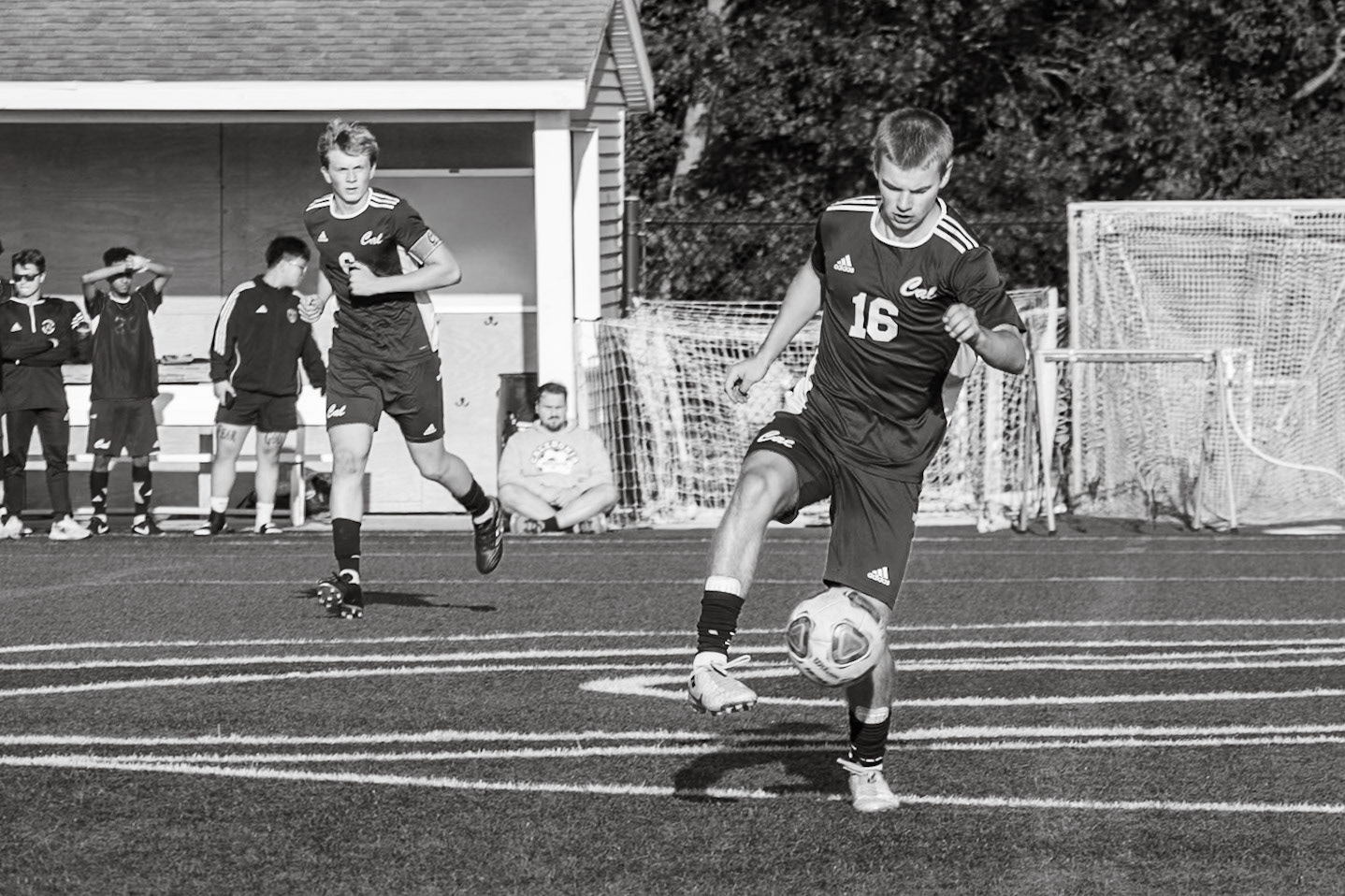 CONTROL Mason Lapekes settles the ball, looking for the next pass. (Photo by Brianne Weih)