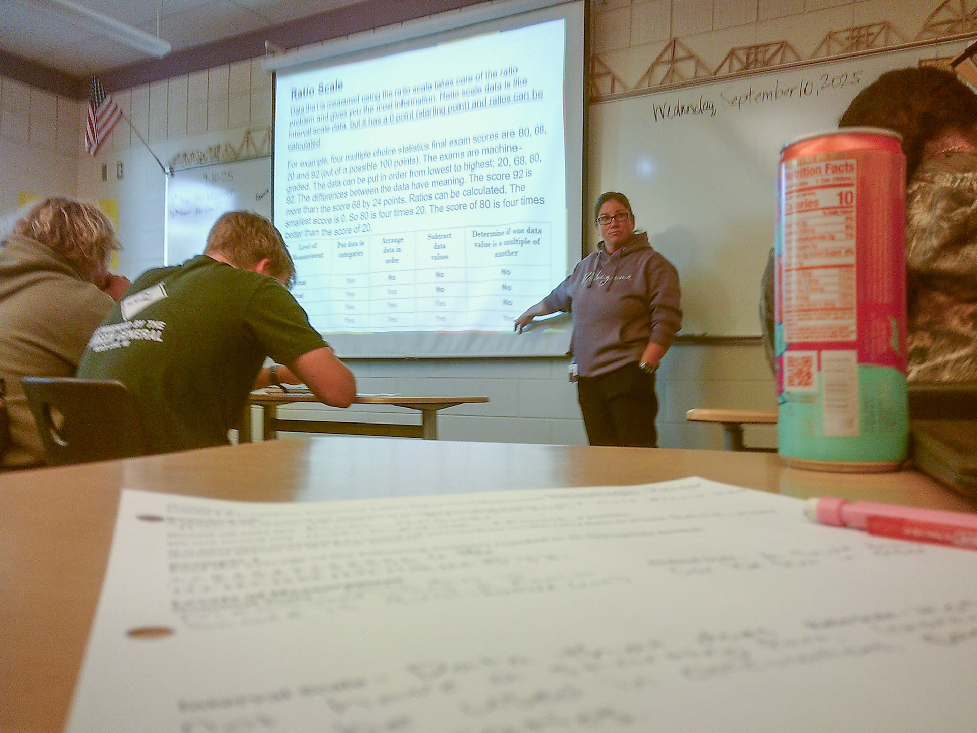 Mrs. Fallot giving her class a hard lesson after coming back from the weekend. (Photo by Lauren Parker)