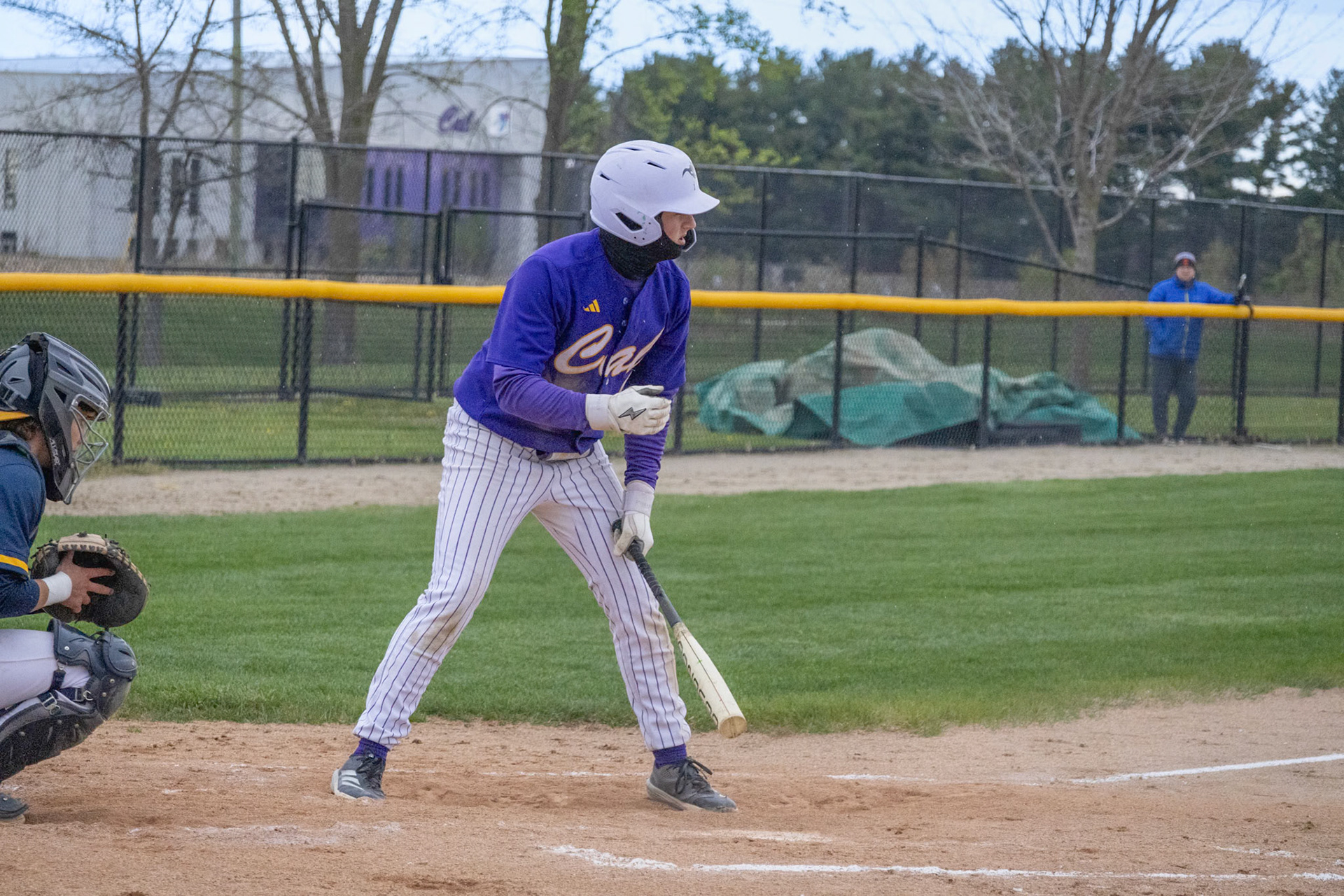 Locking eye contact with the pitcher, Bryce Freese keeps his eye on the ball until the pitch was thrown. (Photo by Ella-Grace Wickens)