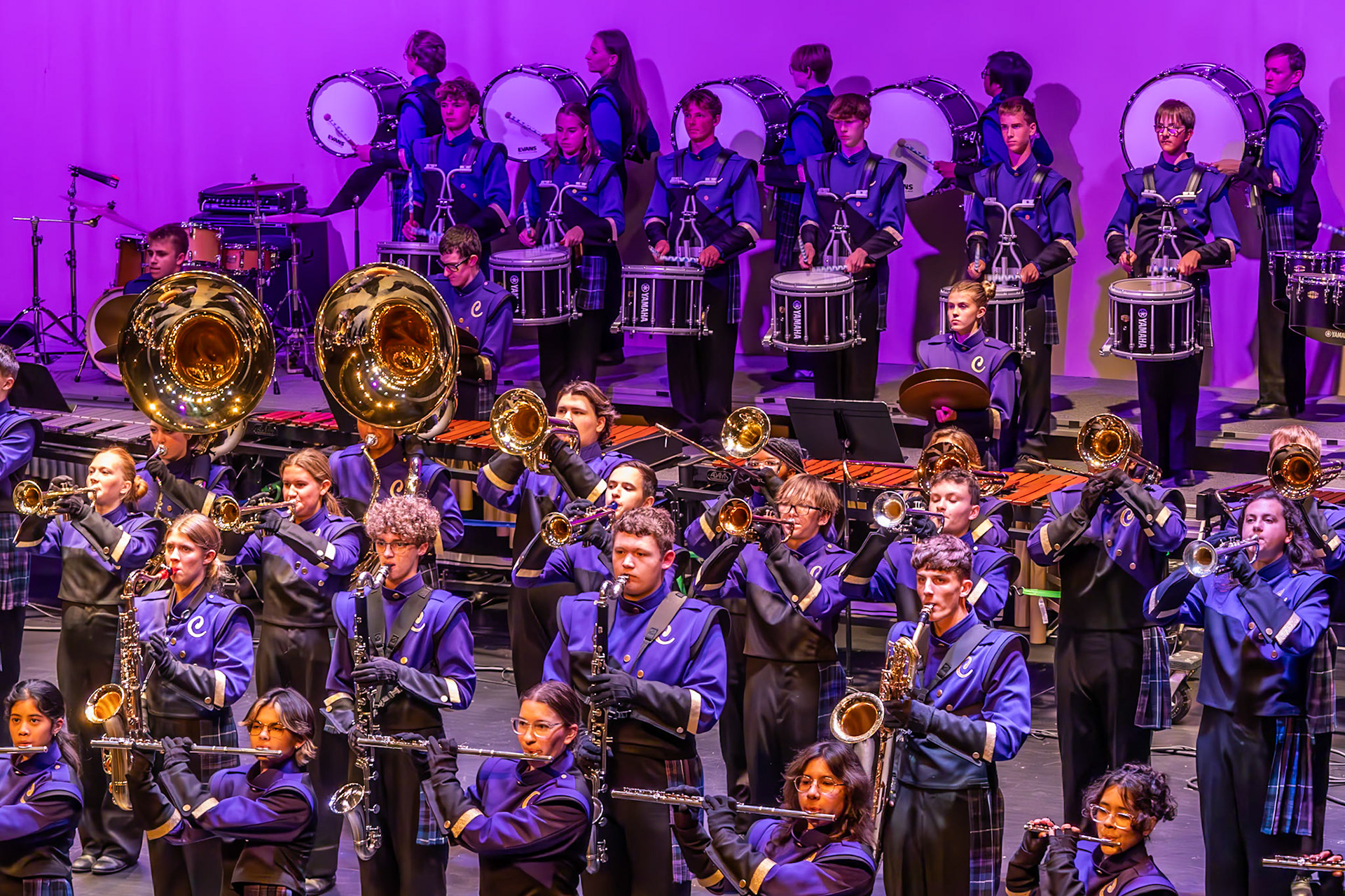 The combined might of our musicians fills the stage. (Photo by Molly Larson)
