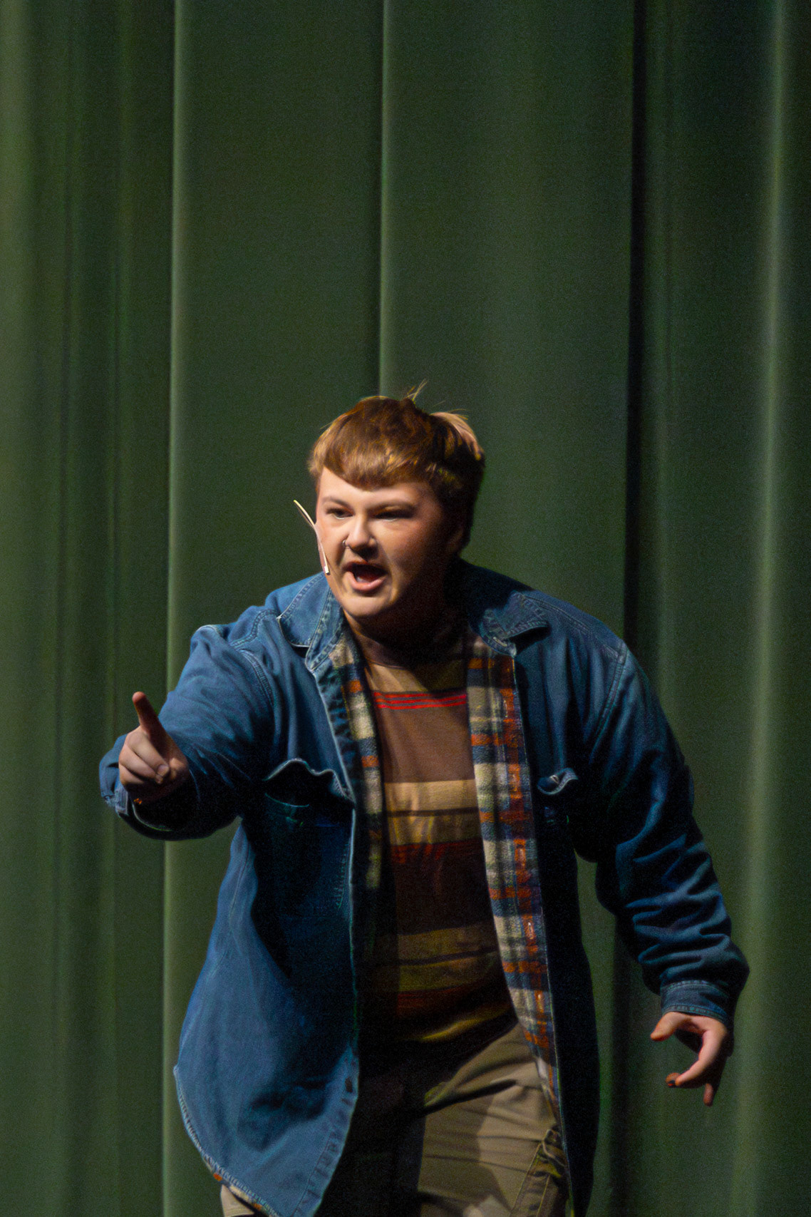 NARRATORS UNITE. Weston Jordan, playing Narrator 1, and Alister Brew playing Narrator 2, join together to tell their story. (Photo by Ollie Fox)