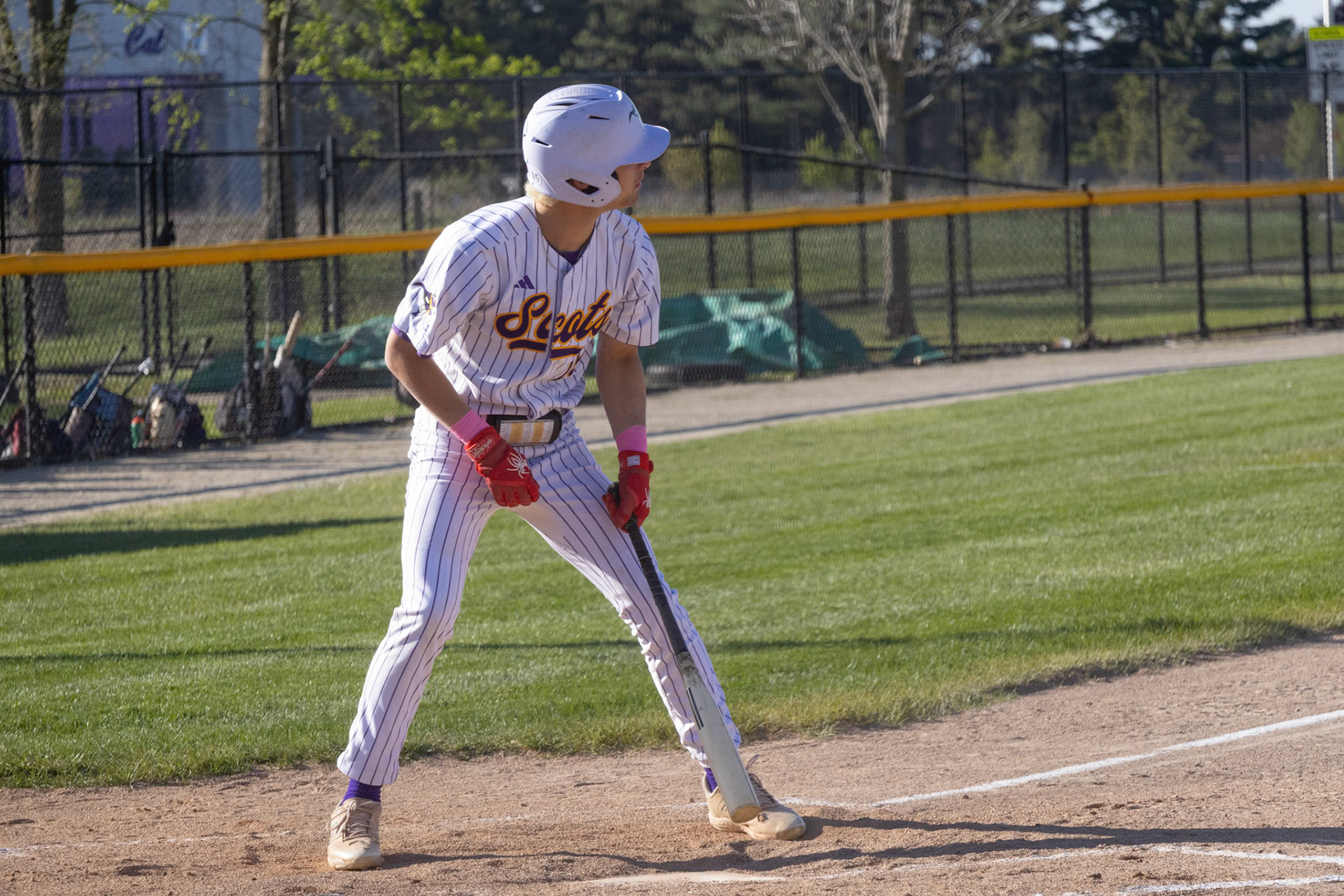 As Ethan Sova steps up for the first pitch, his walk-up song, “Double Bubble Trouble,” plays over the speakers while fans sing along to the crowd favorite. (Photo by Ella-Grace Wickens)