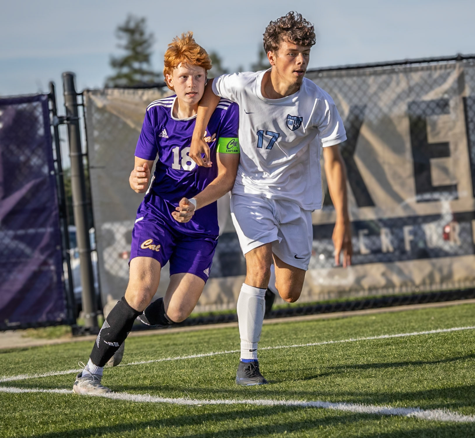 Brecken Byrd pushes past his opponent, giving it everything he’s got in his final season with Caledonia. (Photo by Akaela Daman)