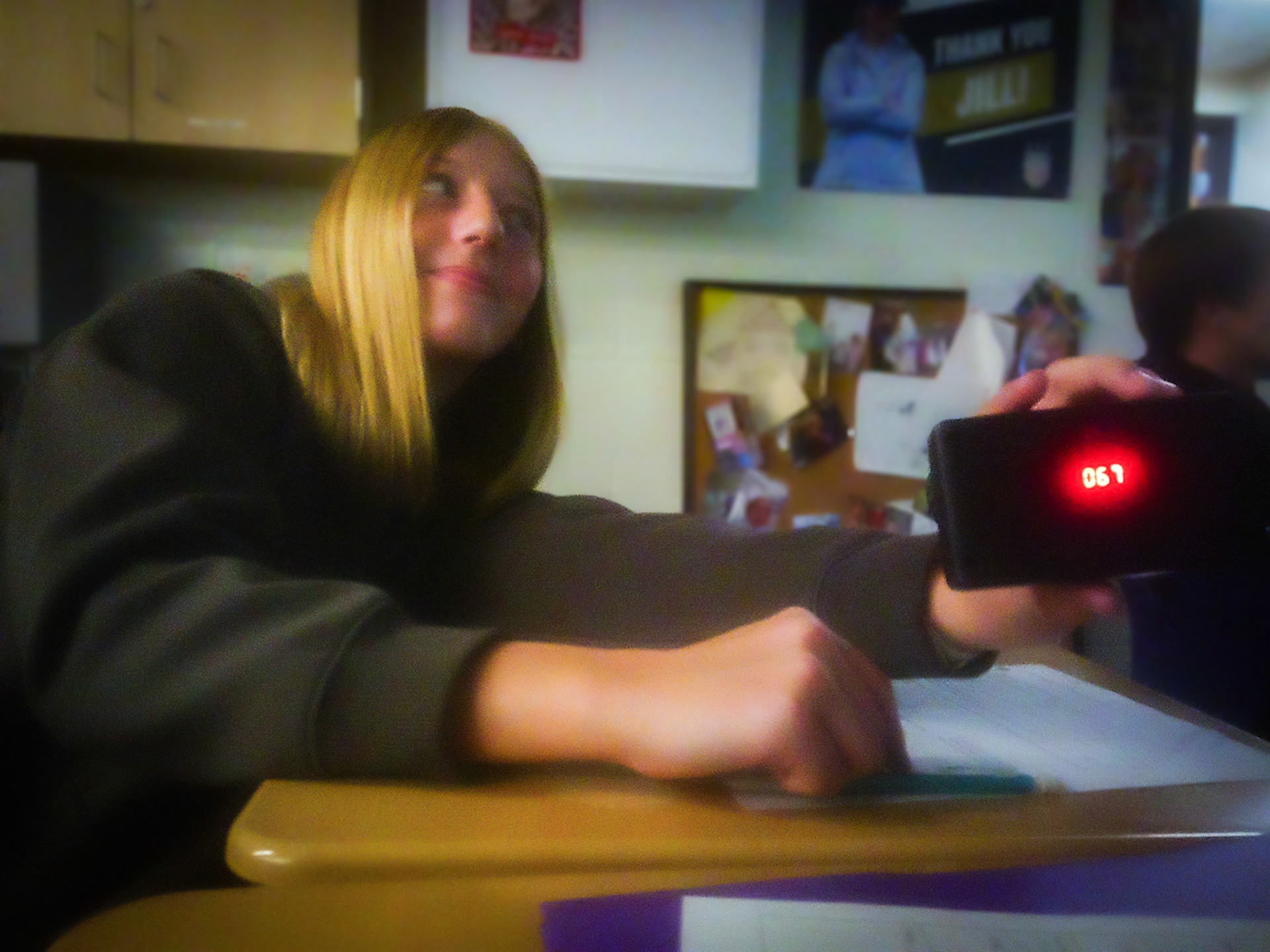 RIDICULOUS RHYAN Rhyan Guzman flexes on how she has already taken 6-7 photos in one day for Yearbook class. (Photo by Akaela Daman)