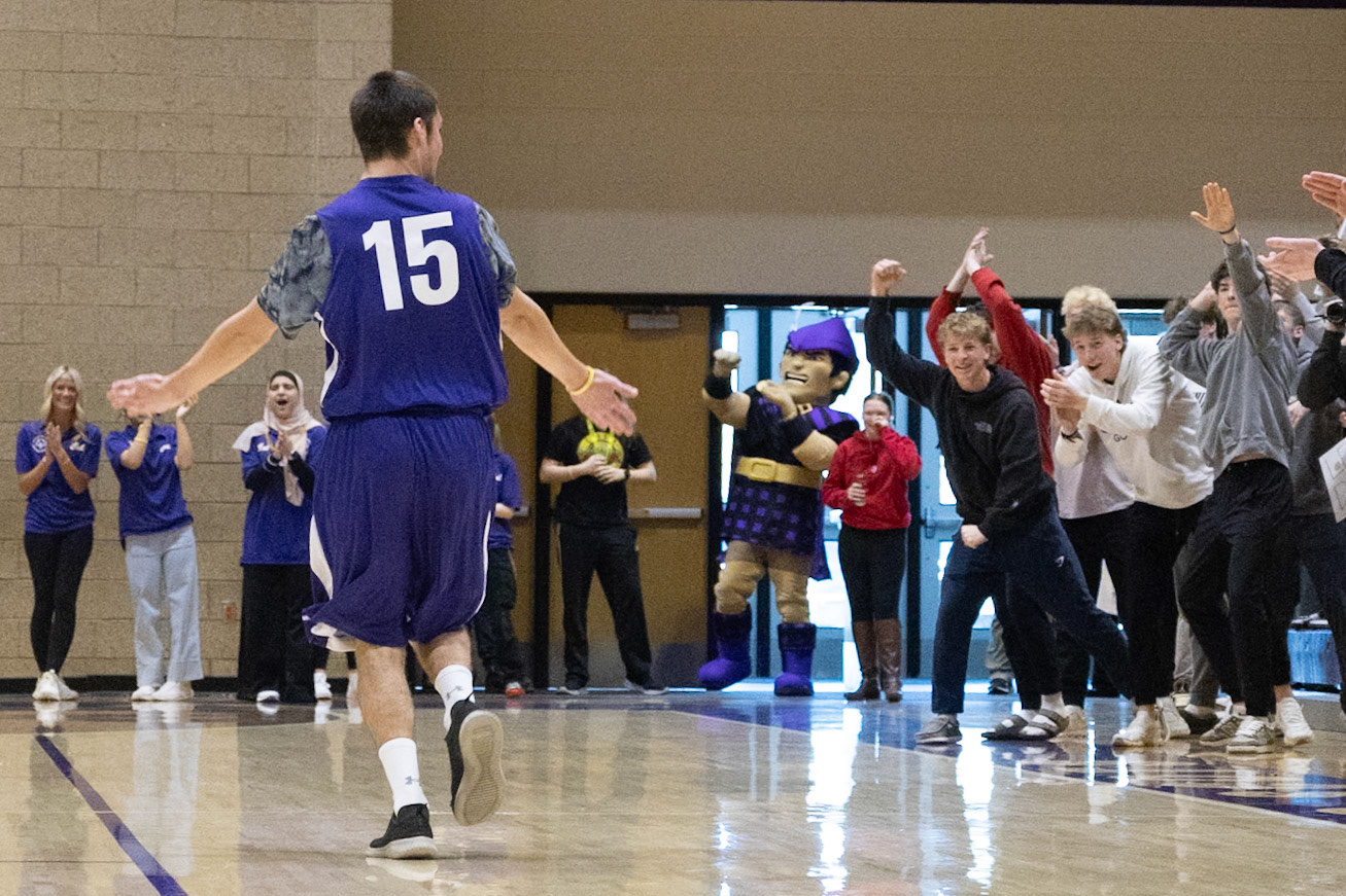 Josh Kietzman celebrates with the crowd after landing a highlight-worthy trick shot. (Photo by Avarey Lippert)