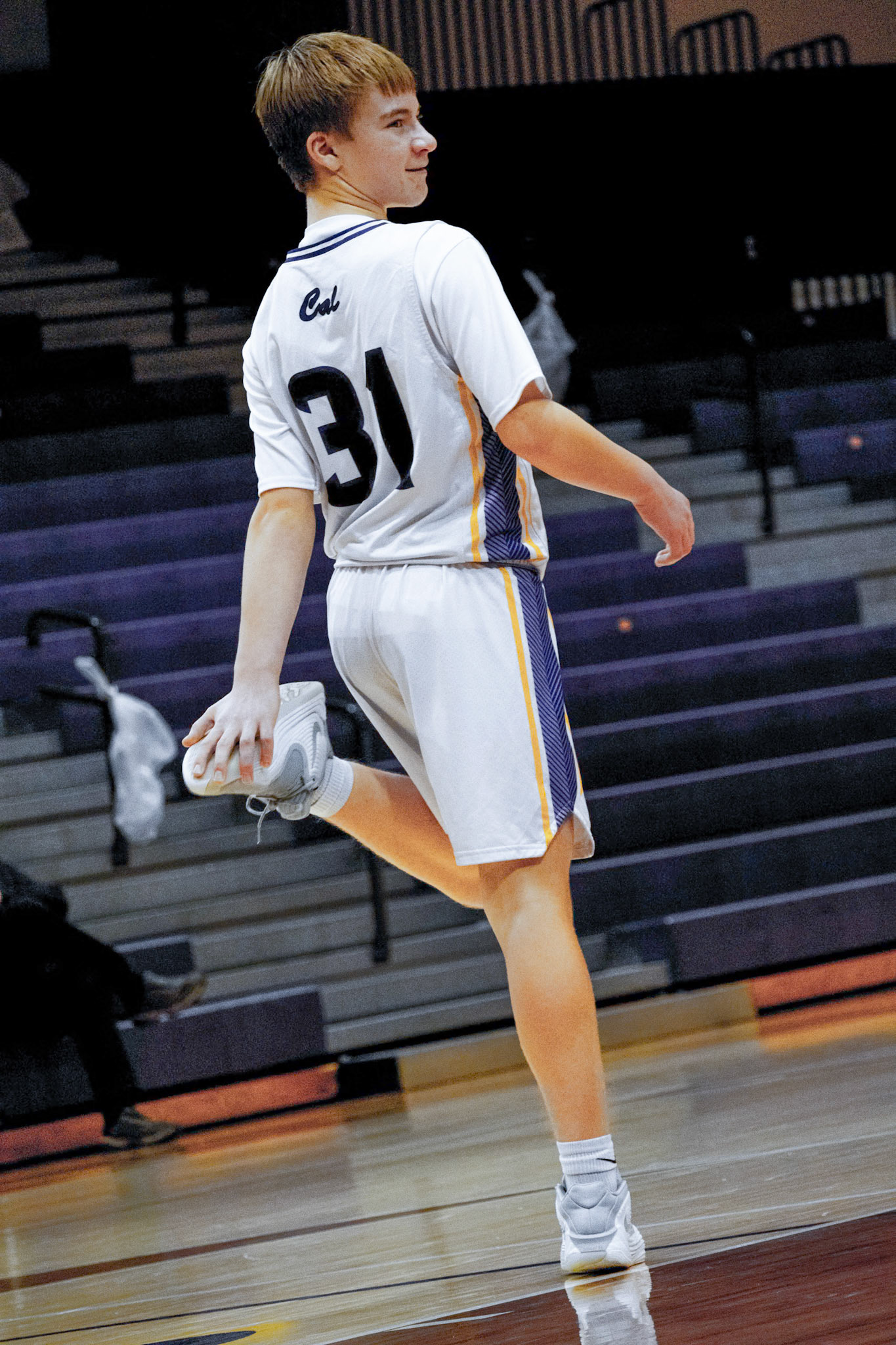 Bryson Raffler waits to get back to defense as his team shoots free throws. (Photo by Jeremiah Pittman)