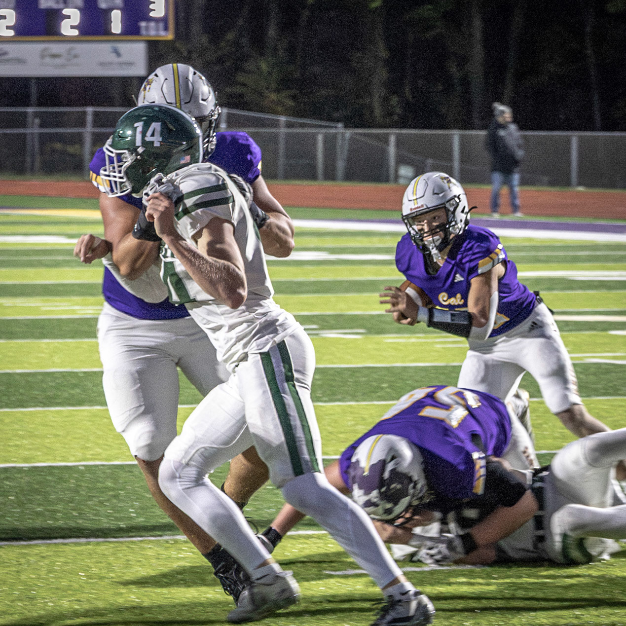 Caledonia works together to keep the game in their hands. (Photo by Evan Jones)