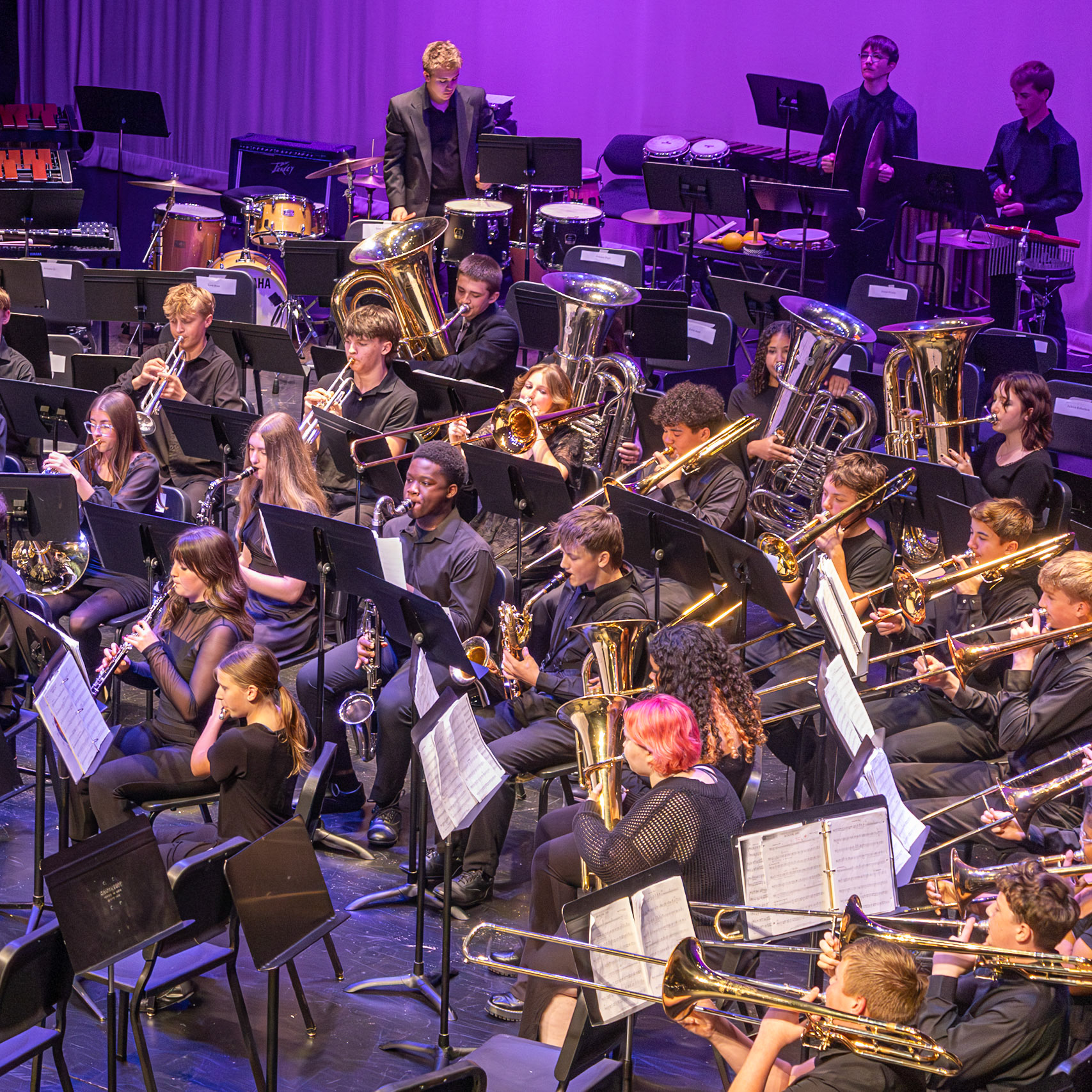 The Caledonia Freshman band performs. (Photo by Eva Sierra)