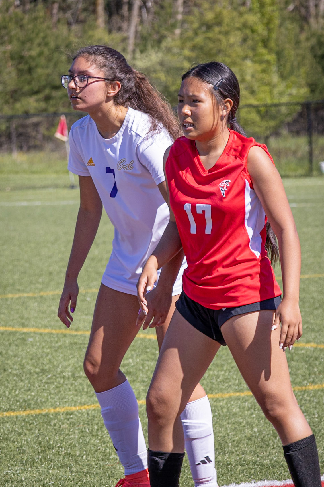 Sophomore Raelynn TenElshof is determined to keep her eye on the ball. (Photo by Eva Sierra)
