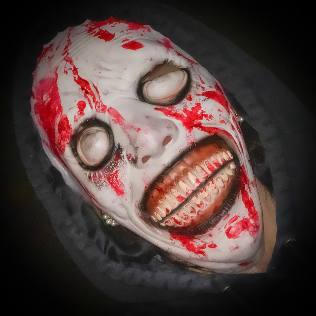 A closer look at the mask that made everyone jump—fear has never looked this good. (Photo by Mackenzie Popma)