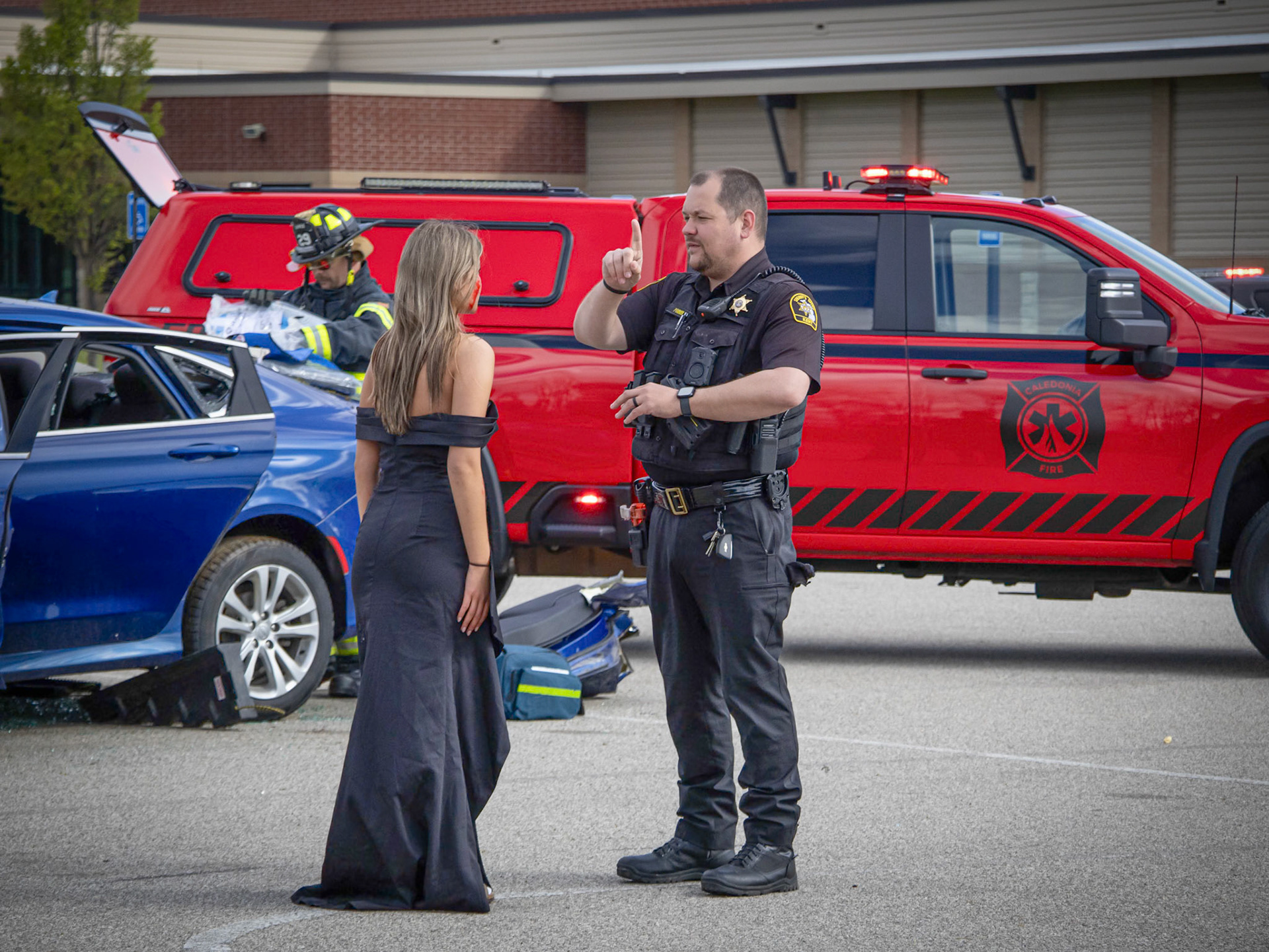 Junior Kiara Cogswell experienced the crash simulation alongside the entire junior class, realizing just how intense and emotional a real-life accident could be. “It was unique and surreal. I couldn't imagine being in that situation for real — it was really scary, but also a good learning experience.” (Photo by Ella-Grace Wickens)