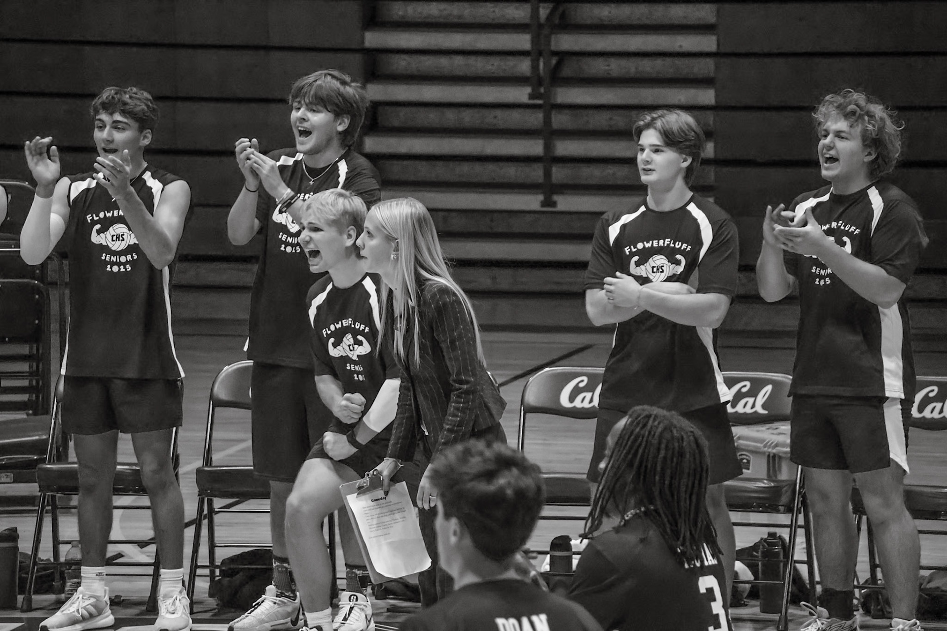 The senior team shows nothing but hype when the squad scores. (Photo by Abigail Tava)