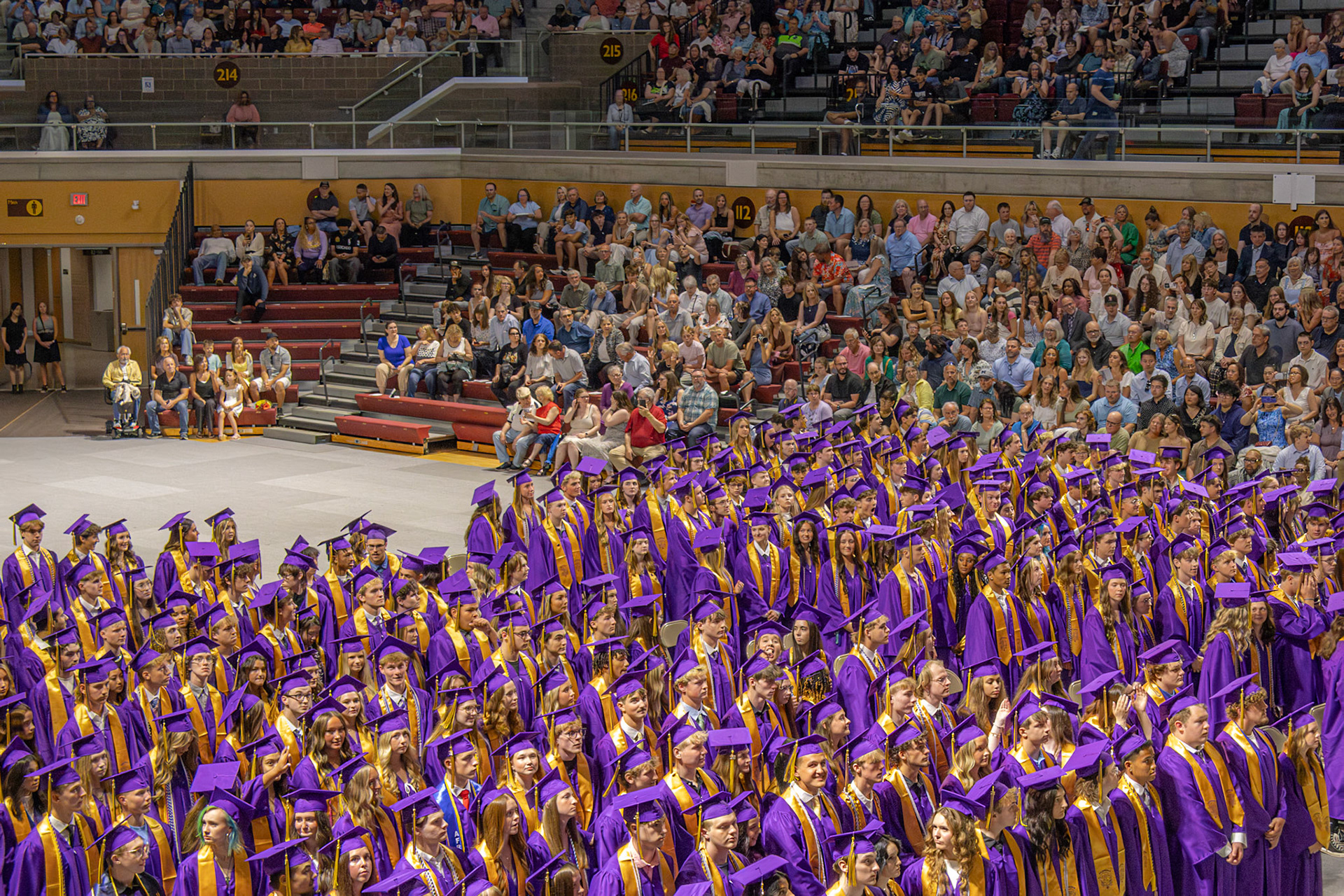 The seniors stand together as Mr. Martin gives a speech recognizing the graduating class. (Photo by Elsha Bytwork)