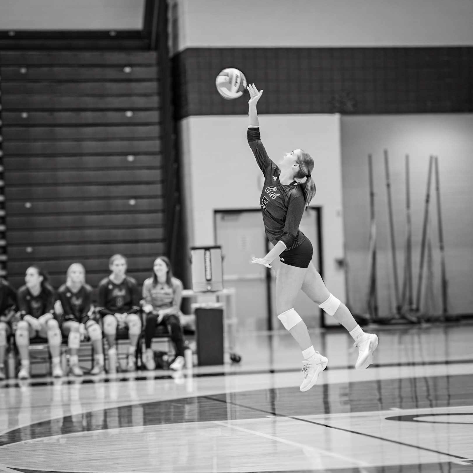 GAME POINT All eyes are on Keira Paalman as she prepares to take her final serve for the win. (Photo by Molly Muller)