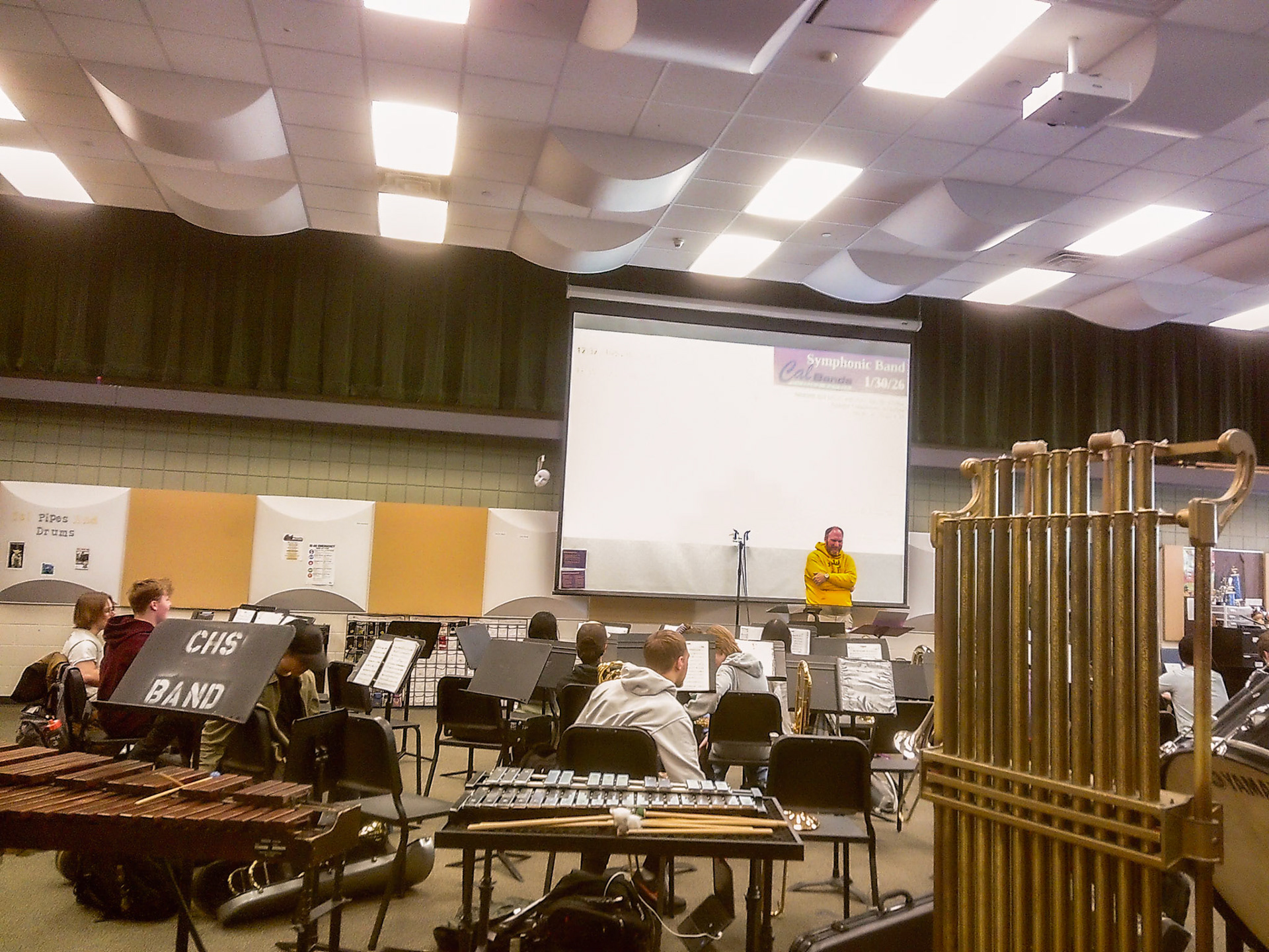 The Caledonia Symphonic Band gets ready for their Friday Fun Quiz. (Photo by Lucas Swartz)