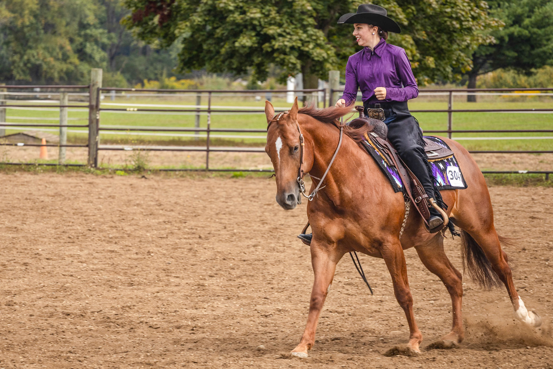 COWGIRL  Sophie Edmondson, riding through the arena on her horse William. (Photo by Ava LaBine)