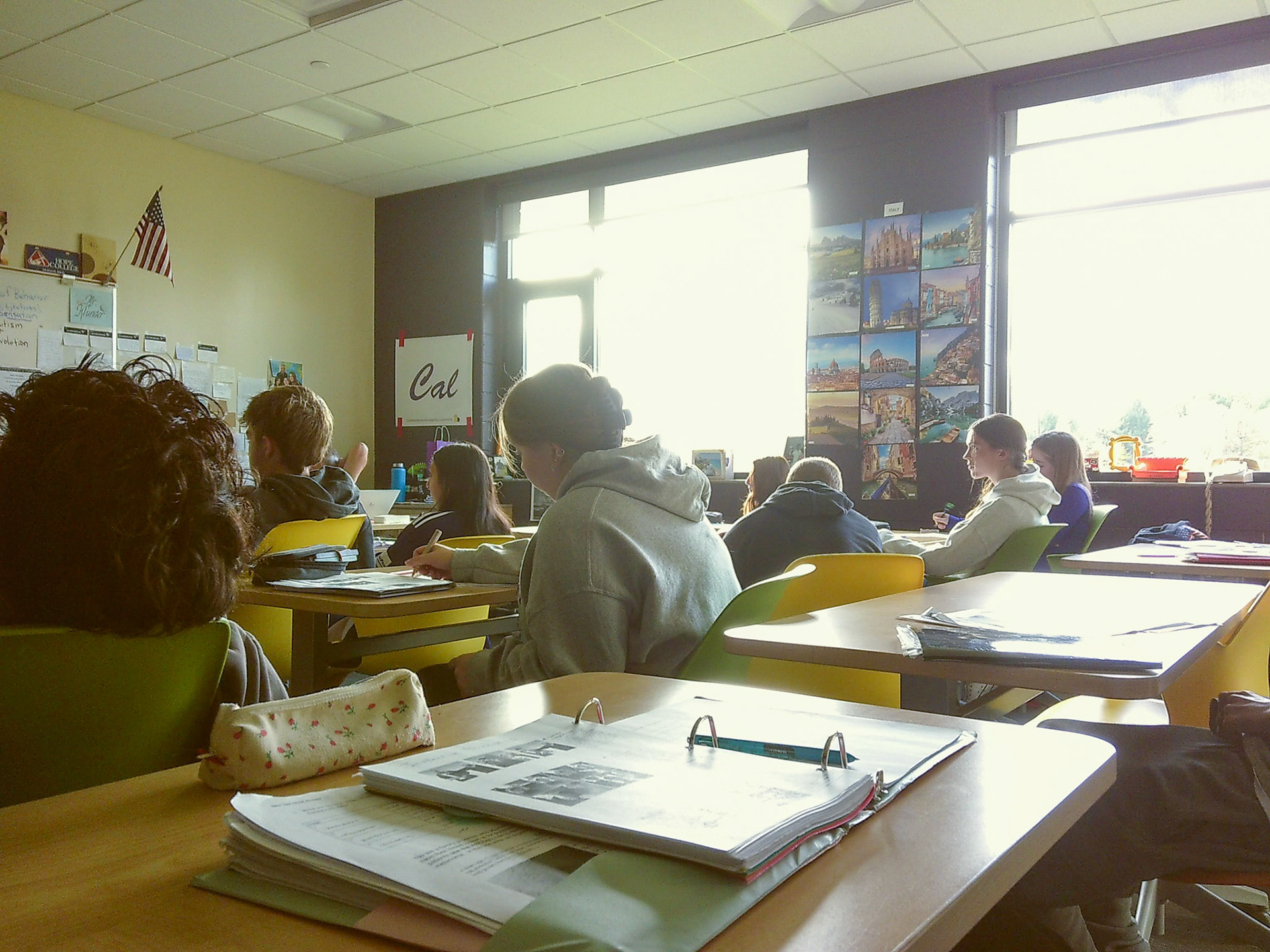 Taking some notes Rebecca Pezzato picks up her highlighter to write down some extra information in her notes packet she can use to study later. (Photo by Ella-Grace Wickens)