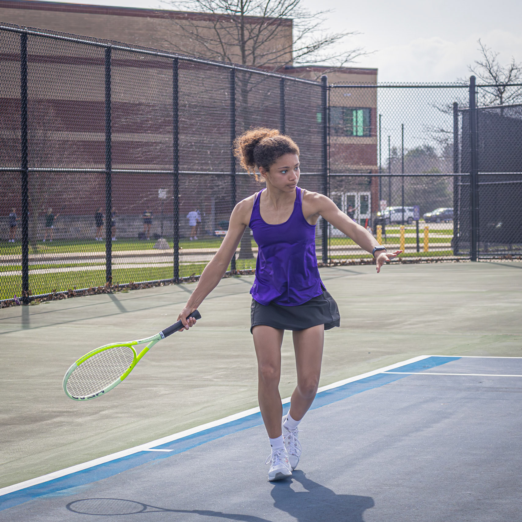Yelena Wilks watches the ball with focus, reading the play and quickly preparing her next strategic move to stay ahead. (Photo by Abby Skibinski)