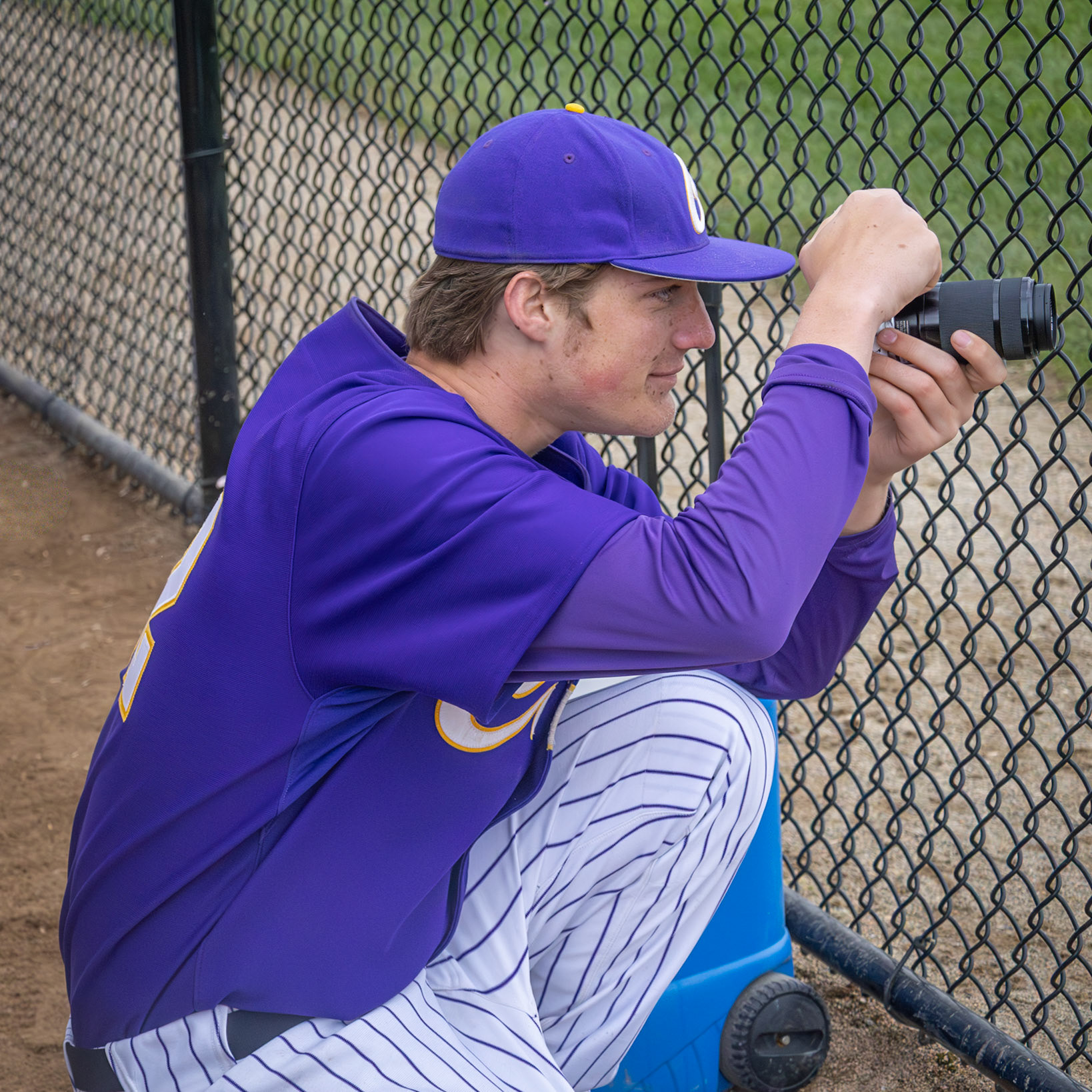 Gavin Seabert tries out the role of photographer. (Photo by Emma Garza)