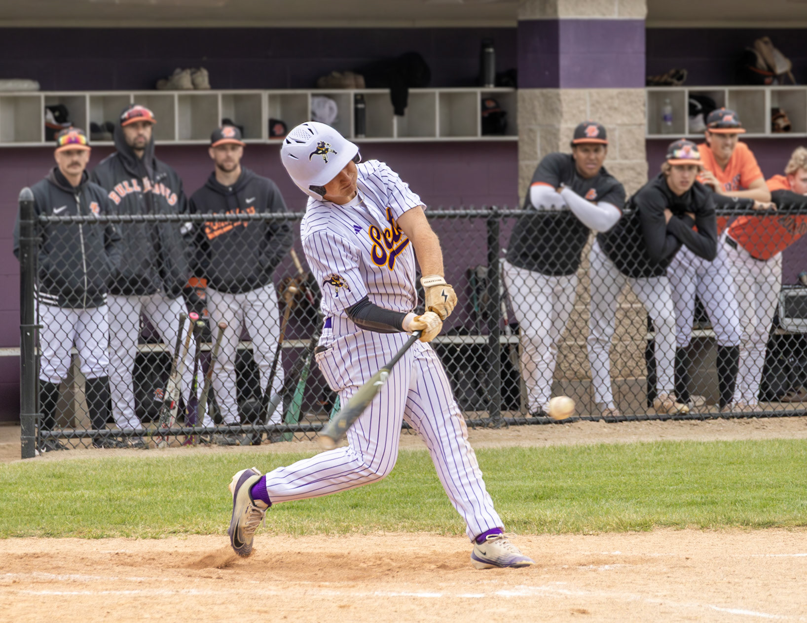 Ryne Wysocki hits the ball deep into left field for a solid single. (Photo by Justin Harper)