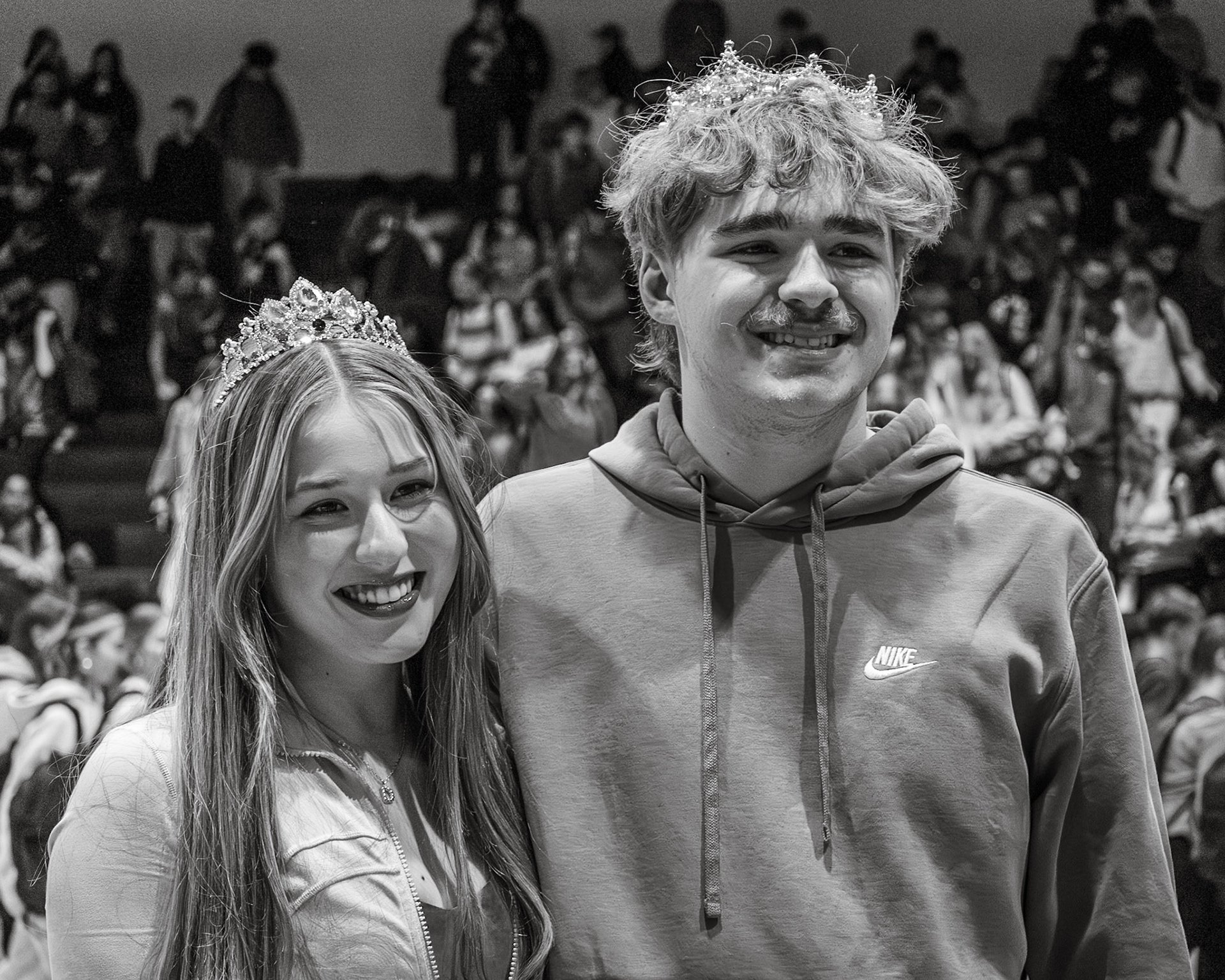 Seniors DJ Robinson and Evelynn Slomp take home the Winterfest Prince and Princess titlle.(Photo by Lilli Jackson)