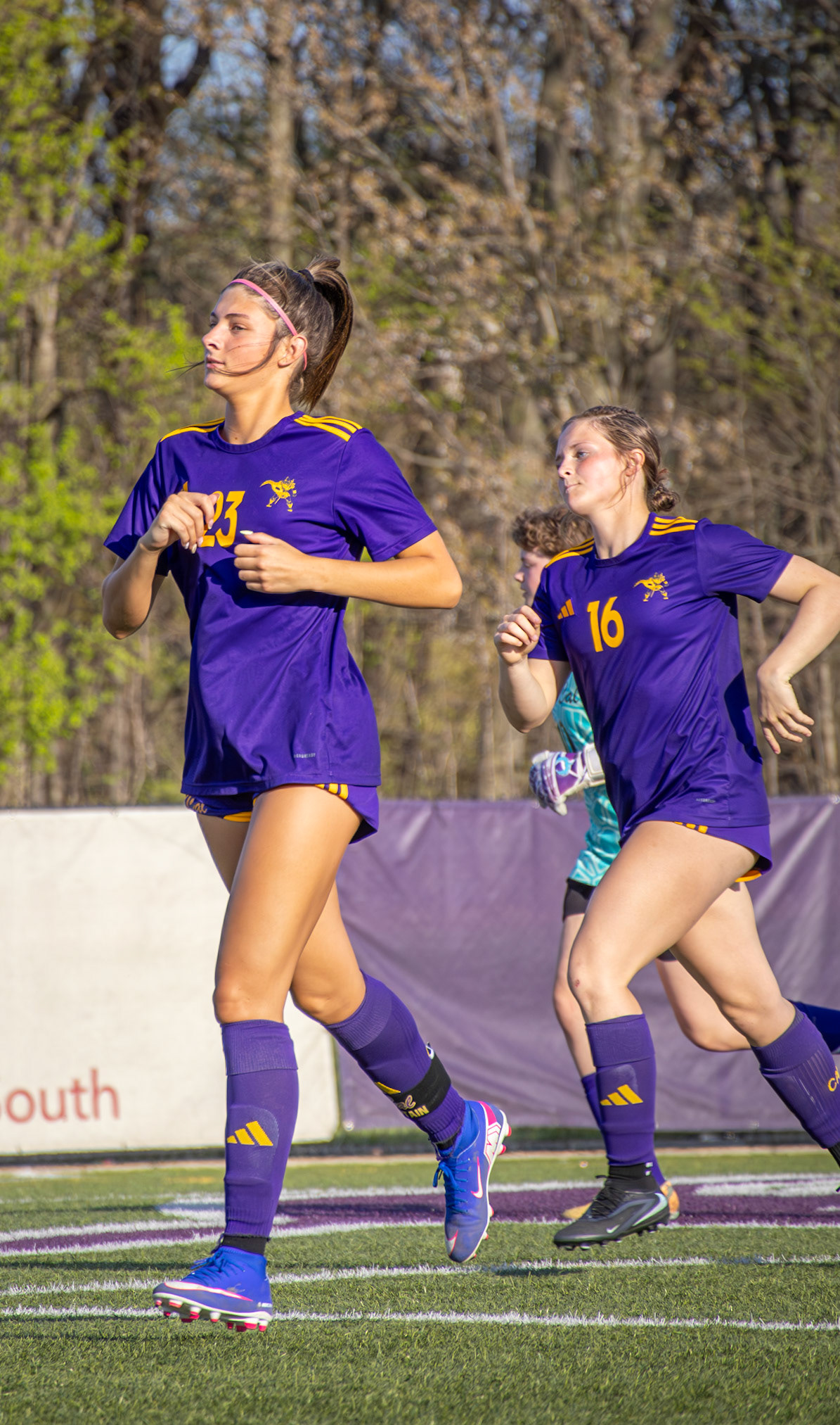 Determined, Kayla Briseno jogs down the field with purpose. (Photo by Aibree Akers)