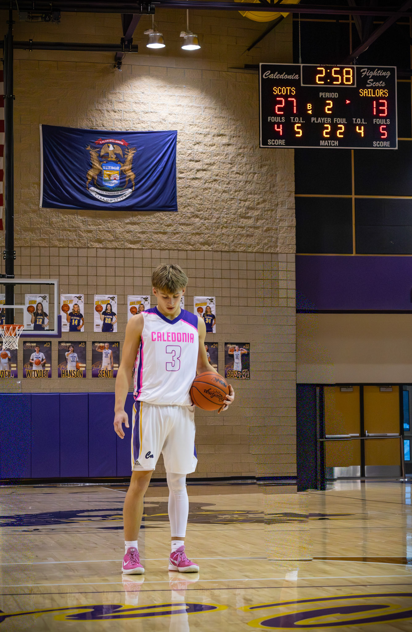 Ben Geerdes takes a breath before his free throw attempts. (Photo by Aaron Pyper)