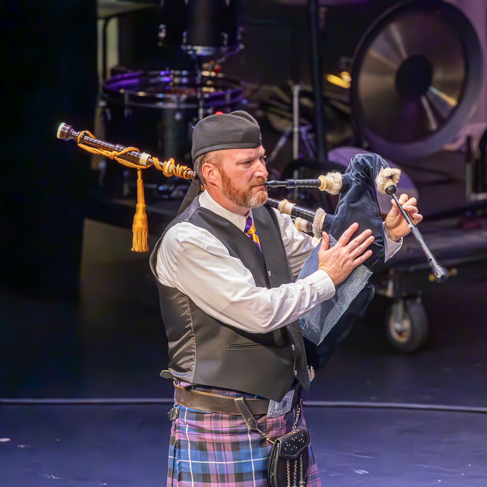 Band Director Mr. Welfare looks on as Gavin Senneker delivers a strong solo. (Photo by Molly Larson)