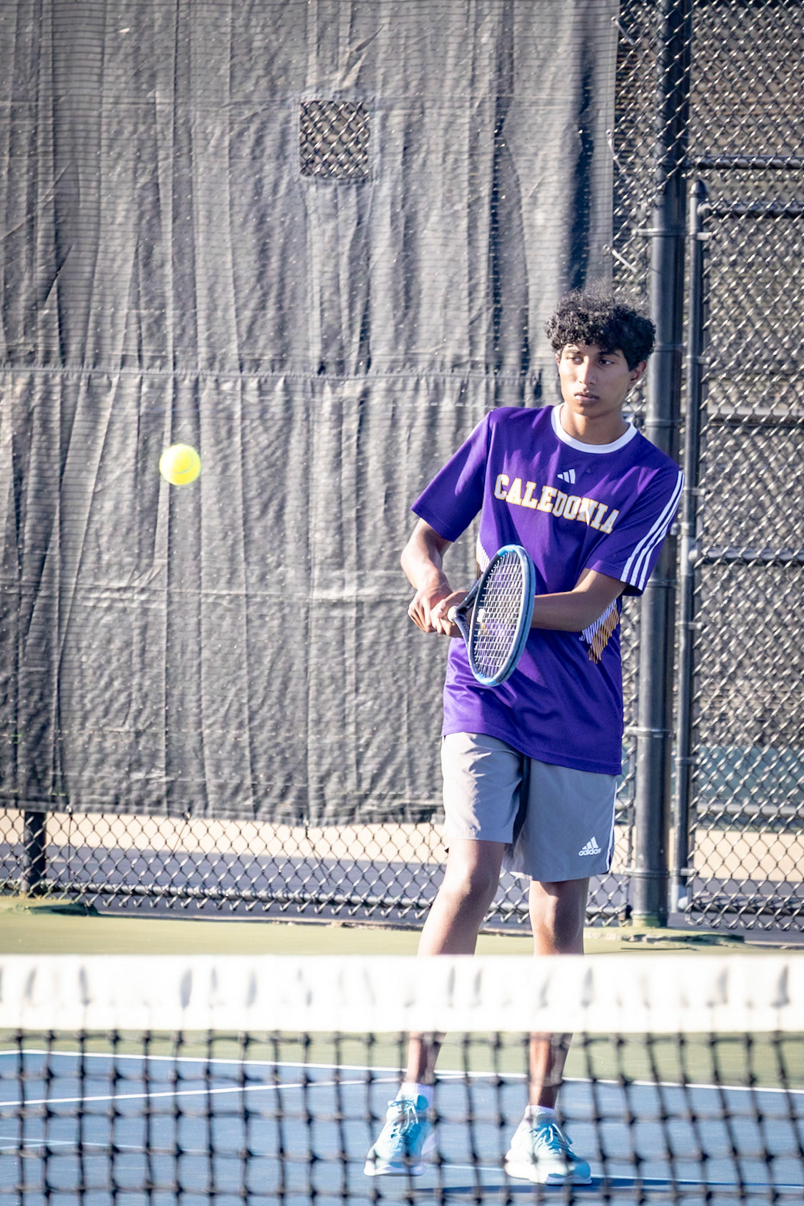 Shlok Patil volleys and saves his team from the opposing side scoring. (Photo by Justin Harper)