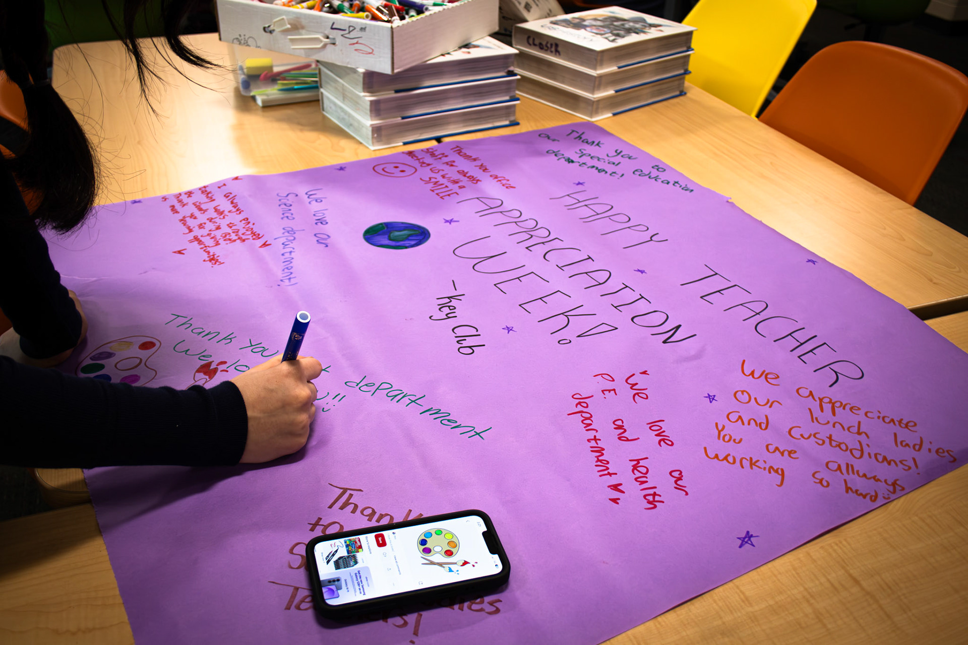 Key Club makes their contribution to Teacher Appreciation Week. (Photo by Zainab Piromari)