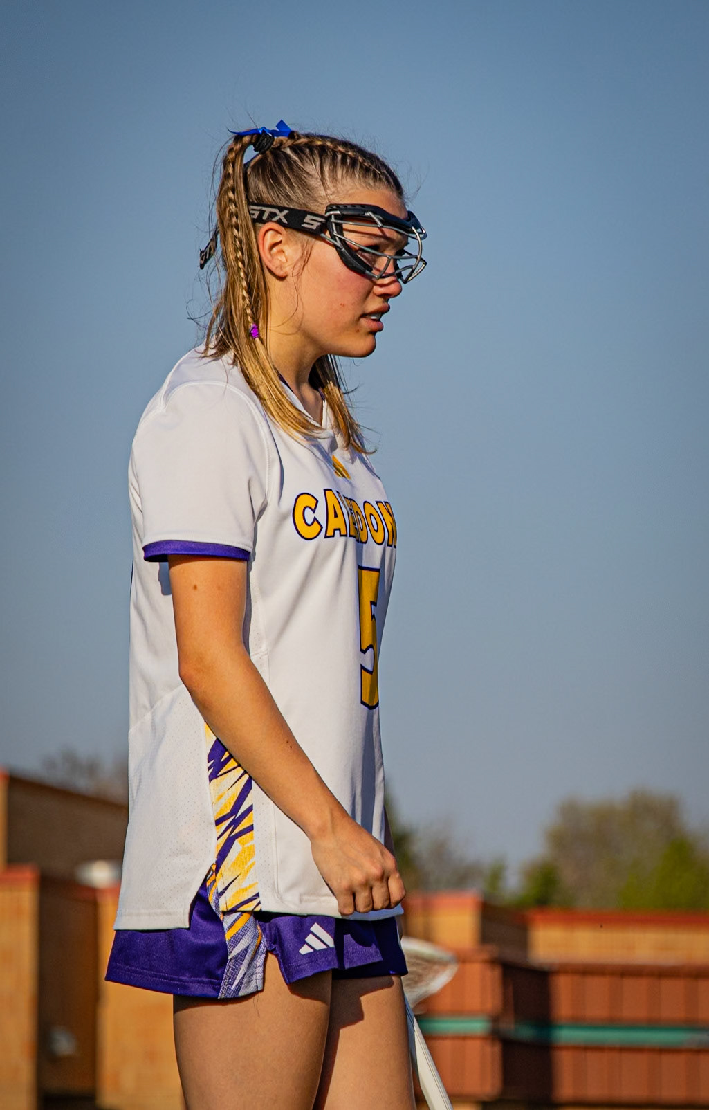 Mackenzie Elmore watches as her teammates advance the ball upfield. (Photo by Ellie VanderRoest)