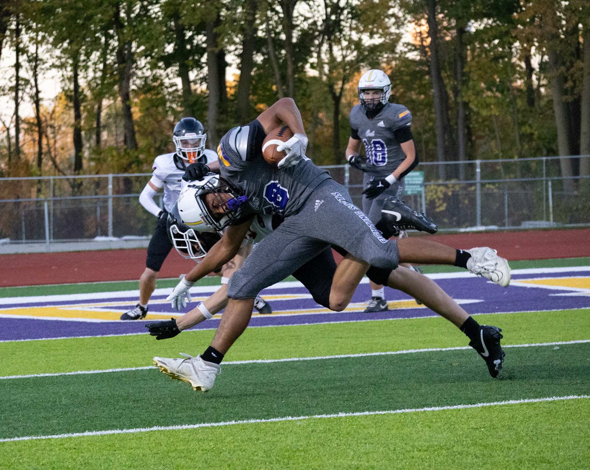 UNTOUCHABLE  Contact made, touchdown earned. Robert Restau doesn't let anything stop him, driven by power and passion. (Photo by Khloe Lowande)
