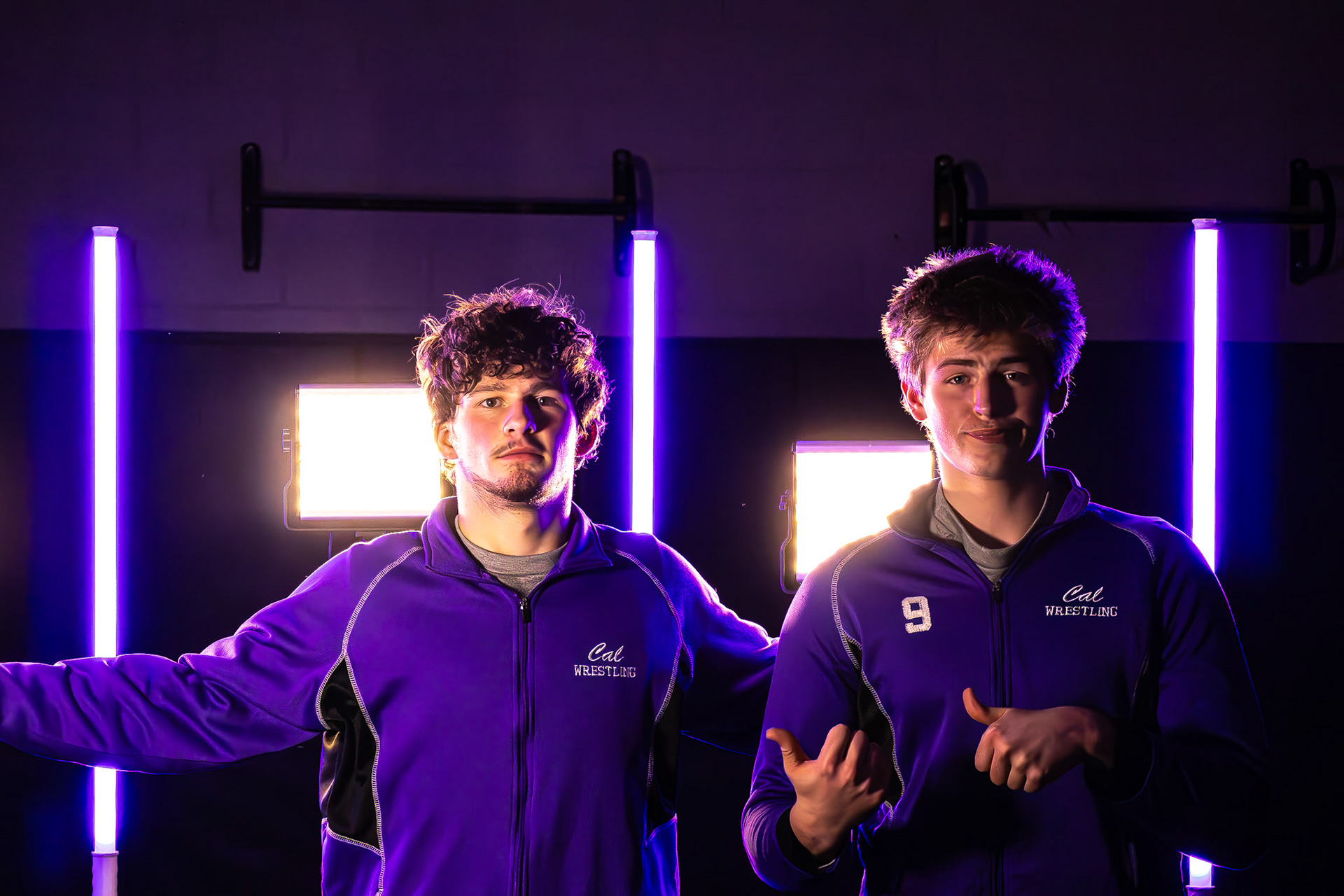 Lights, camera, action. Ben Moss and Cayden Nostrant are locked in and ready for the season. (Photo by Egan Otto)