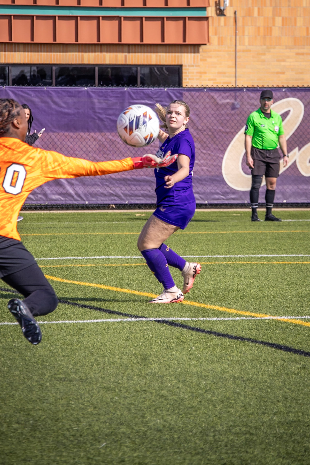 Ava Leach follows the ball into the net as it beats the goalie. (Photo by Sophie Grajewski)
