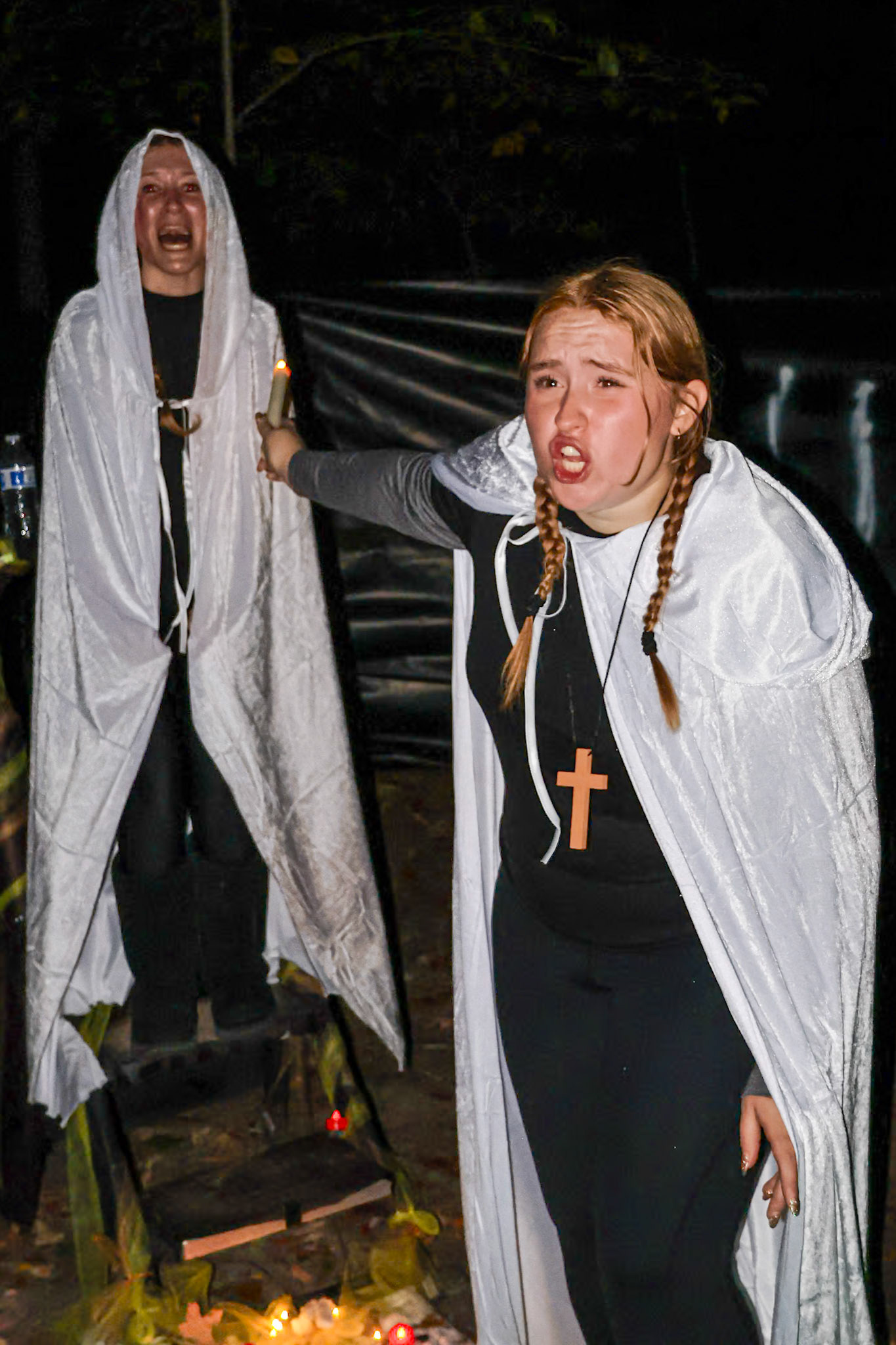 Held hostage at candlelight, ready for Fright Night thrills. (Photo by Madelynn Pittman)