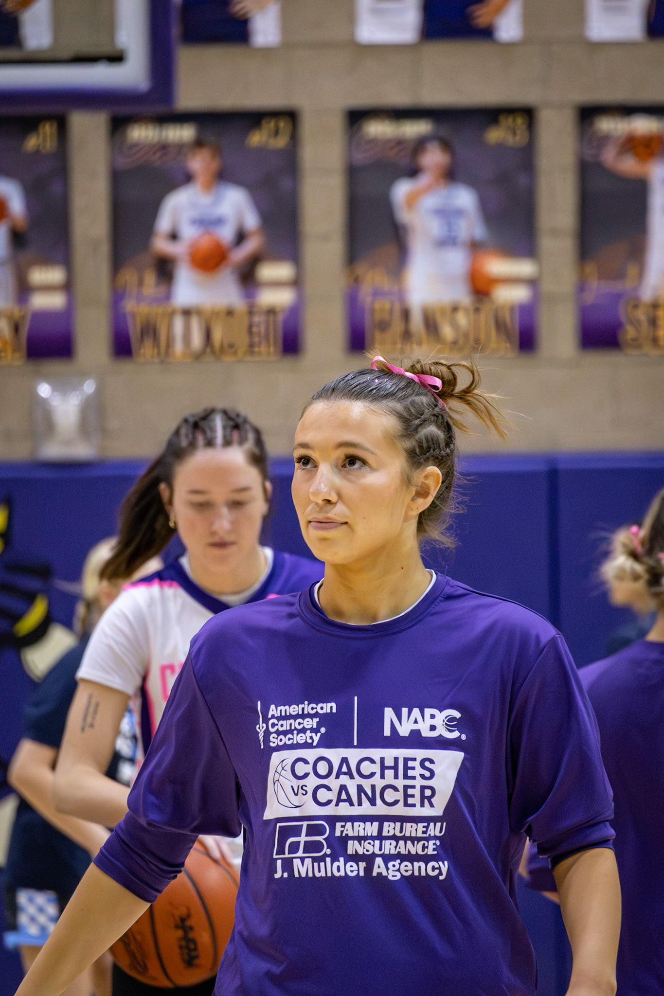 Senior Caption Baylee Devries before playing Mona Shores for senior night. (Photo by Tana Coates)